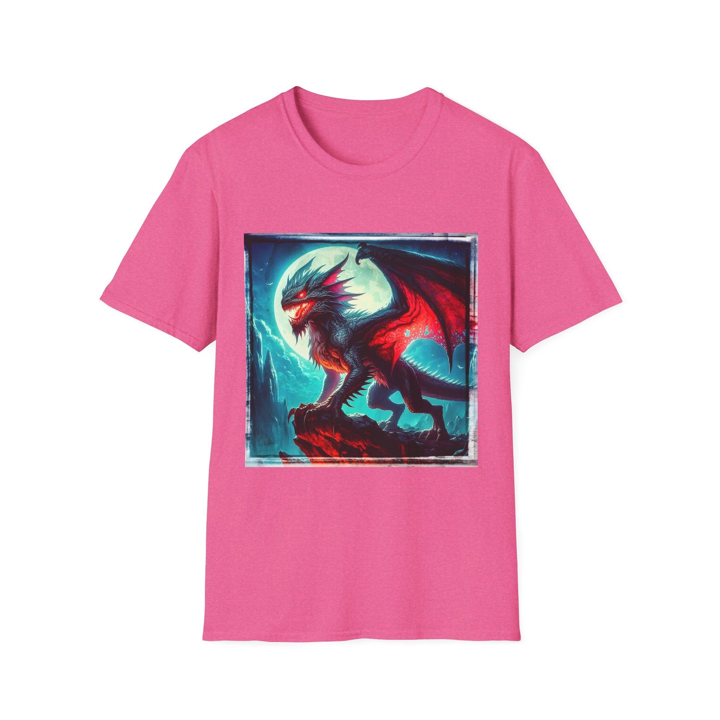 Chupacabra dragon t shirt T-Shirt Printify S Heather Heliconia