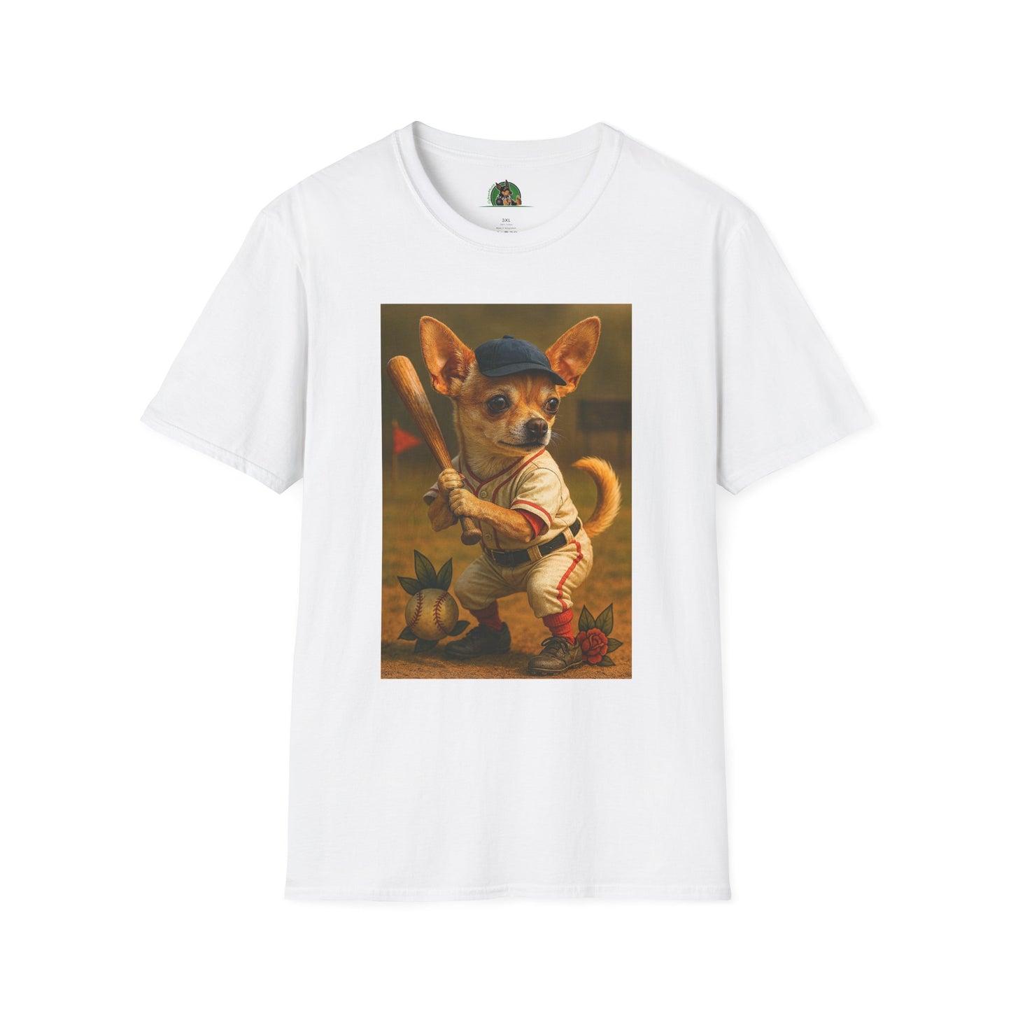 Chihuahua Baseball T-Shirt Sports T-Shirt Printify White XS