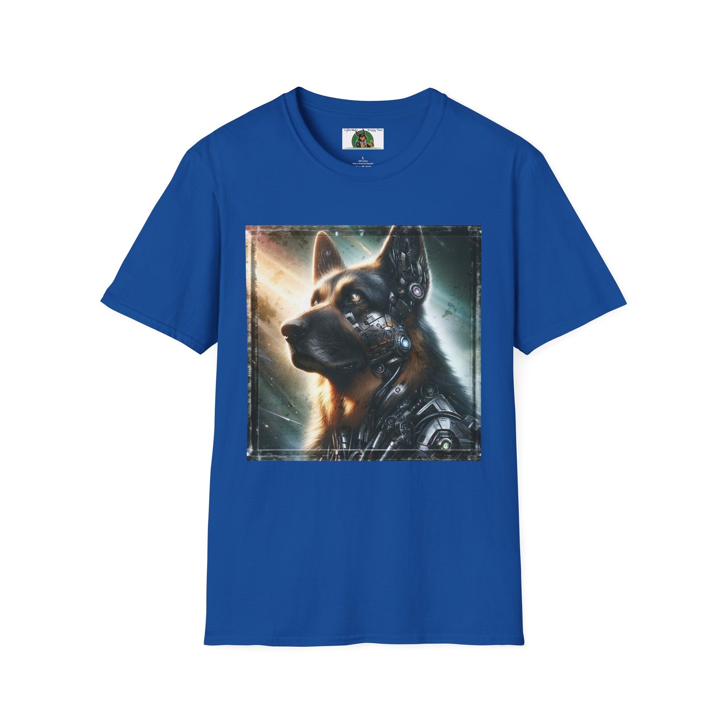 German Shepherd Robotic Dog  Unisex Softstyle T-Shirt T-Shirt Printify S Royal 