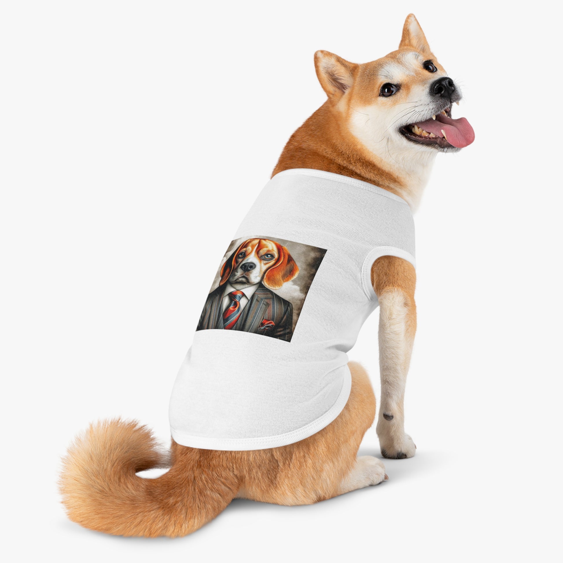 Pet Tank Top Beagle Dog In Suit Pets Printify   