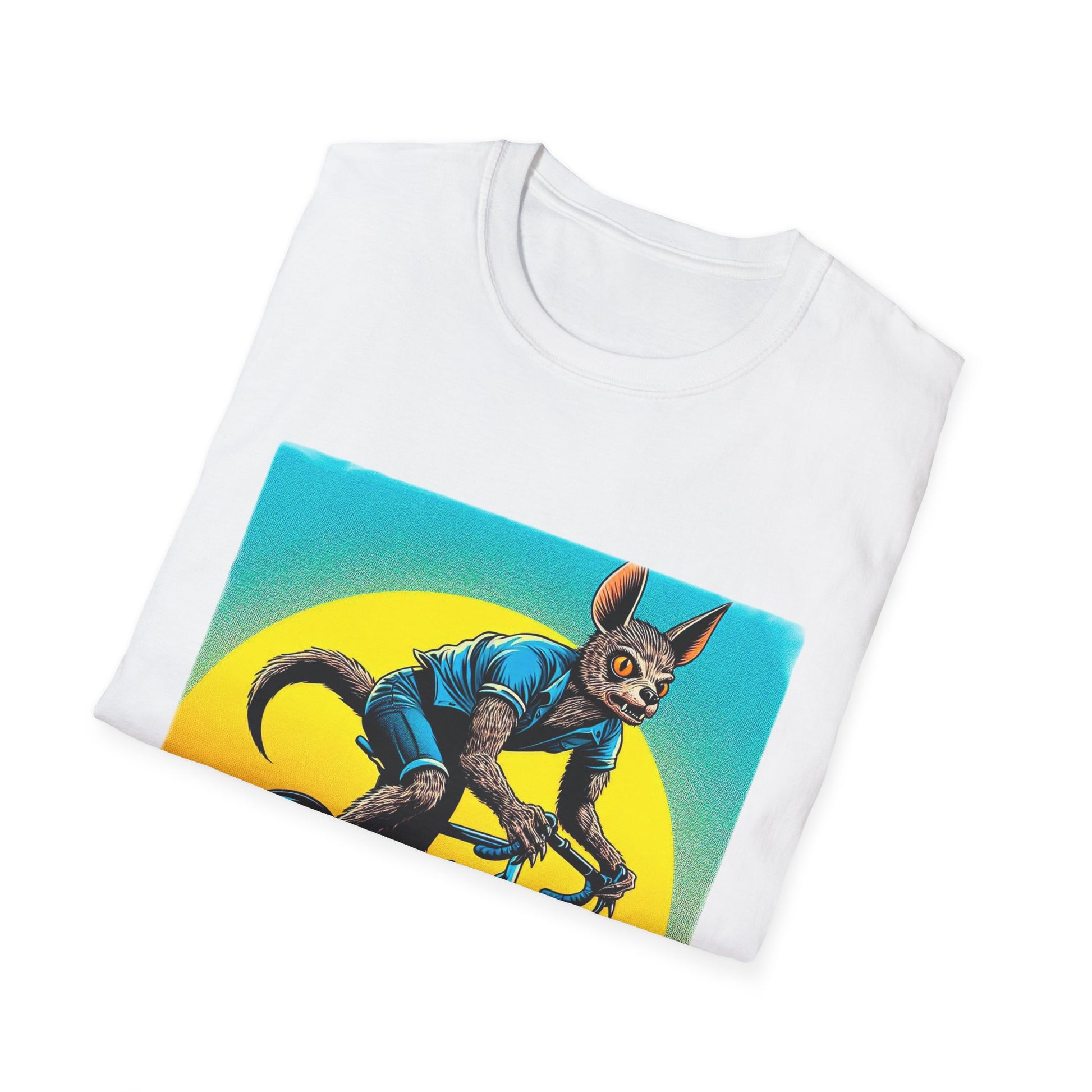 Chupacabra bike riding t shirt T-Shirt Printify