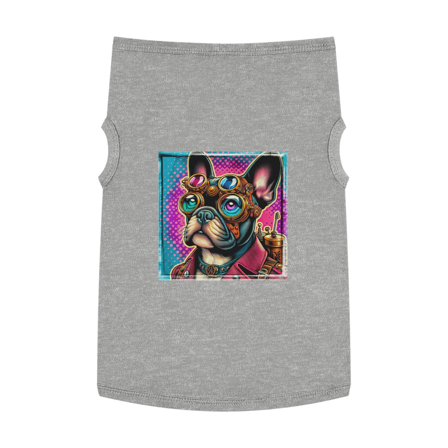 Pet Tank Top French Bulldog colorful steampunk t shirt Pets Printify XL Heather