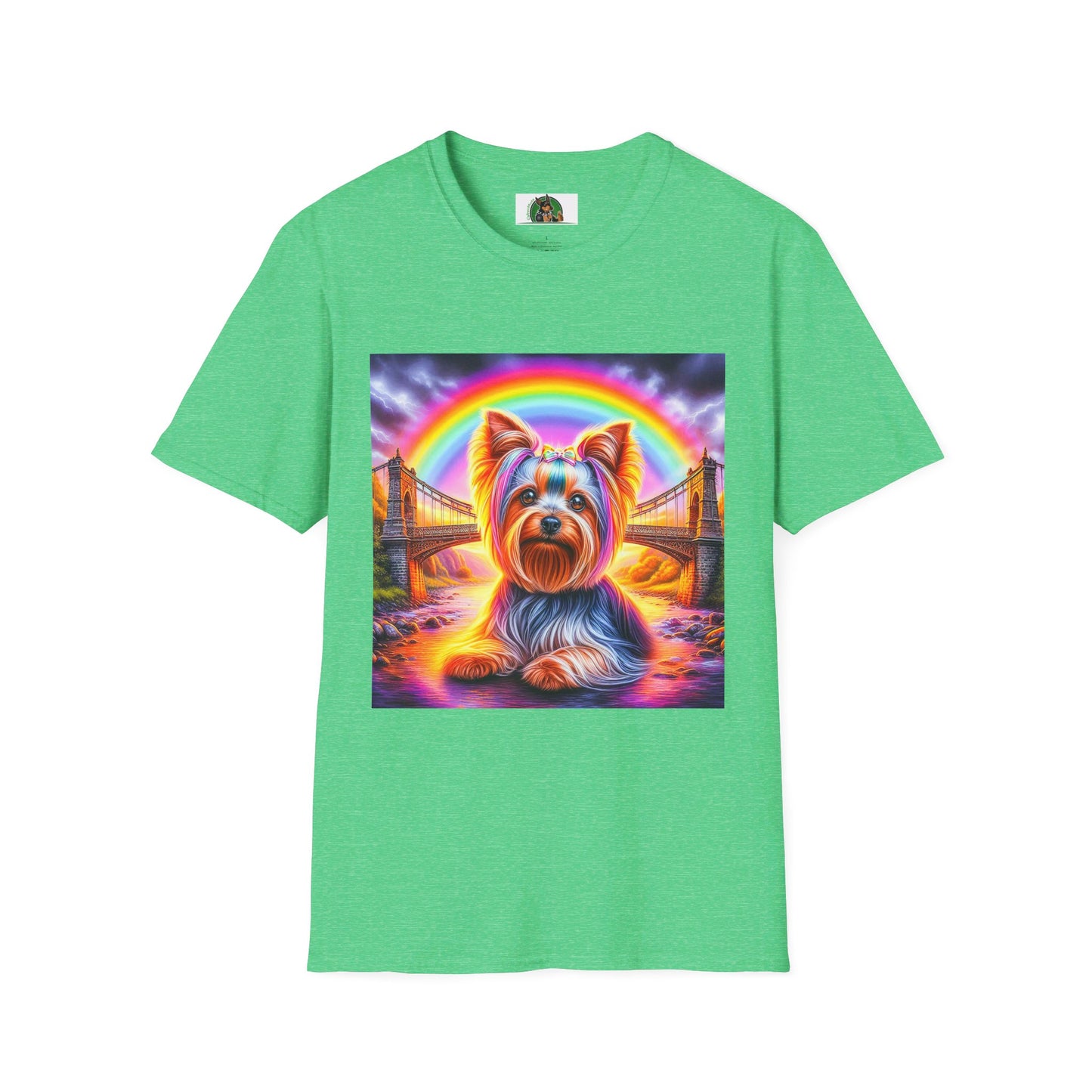 Yorkie T-Shirt Printify S Heather Irish Green 