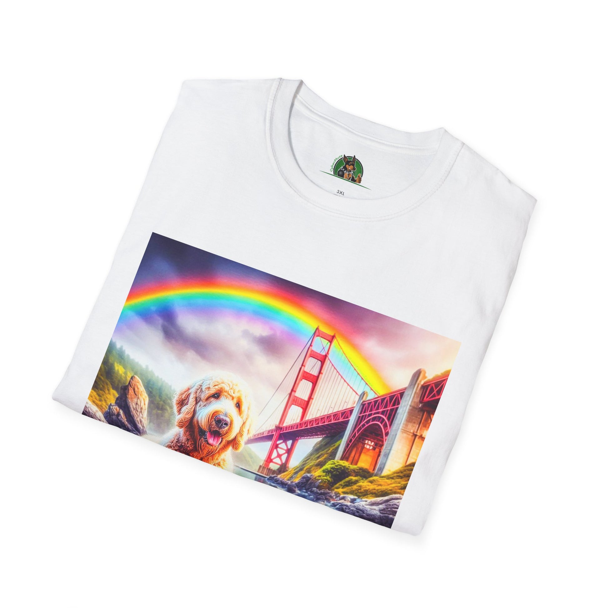 Golden Doodle pretty lake t shirt T-Shirt Printify