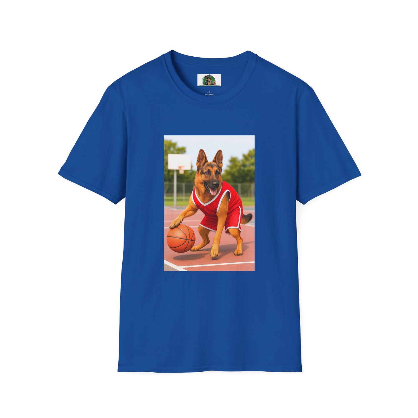 Sports German Shepherd Basketball T-Shirt T-Shirt Printify Royal XS