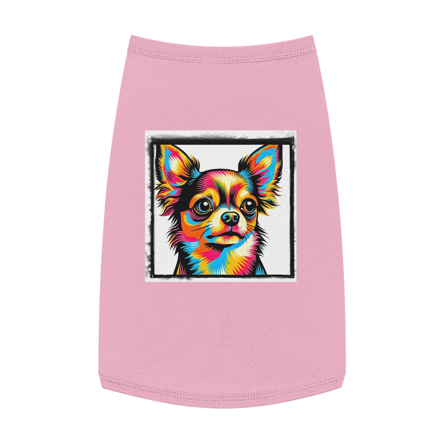Pet Tank Top Chihuahua colorful portrait t shirt Pets Printify L Pink