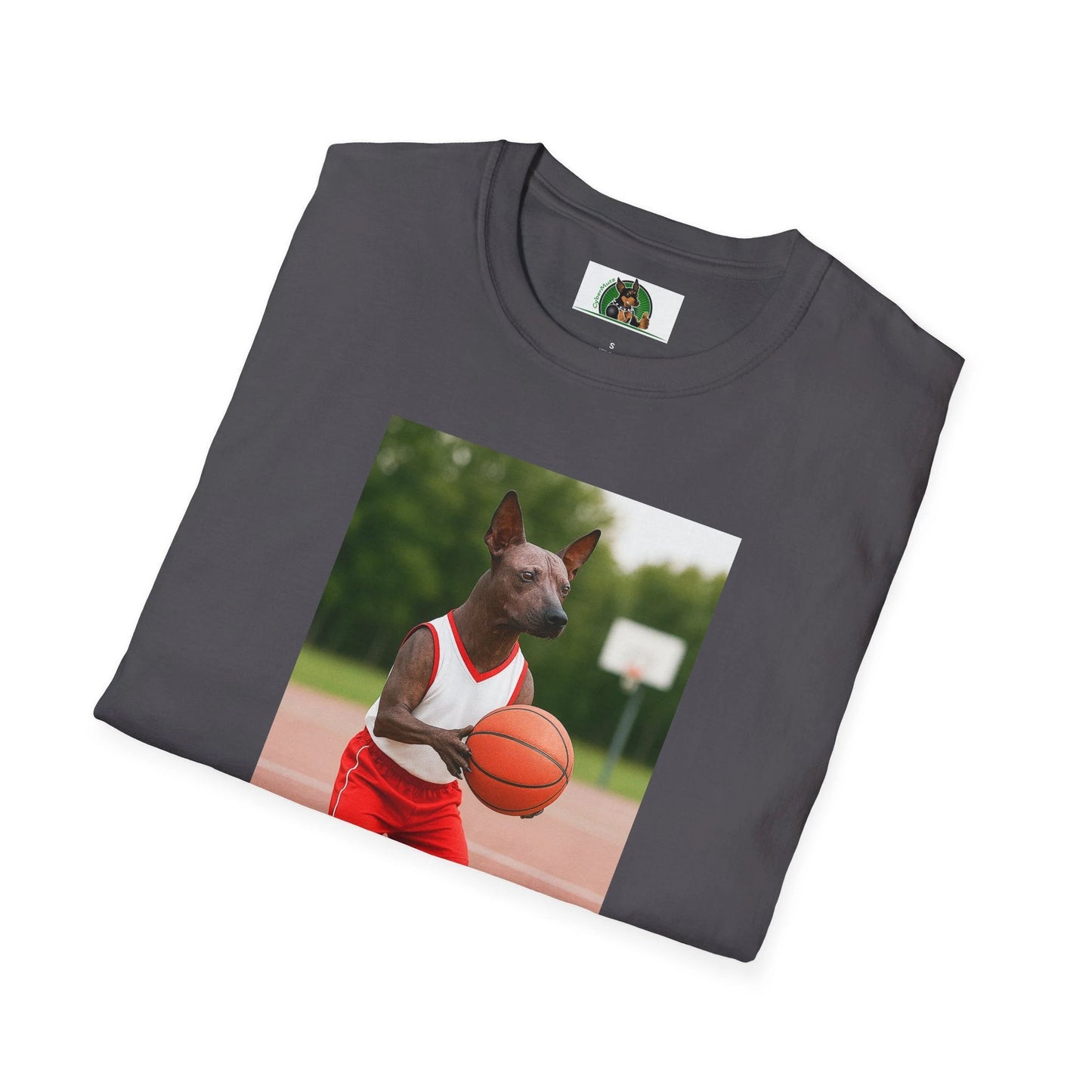 Mexican Hairless Dog Basketball T-Shirt — Dog Lover Sports Tee T-Shirt Printify