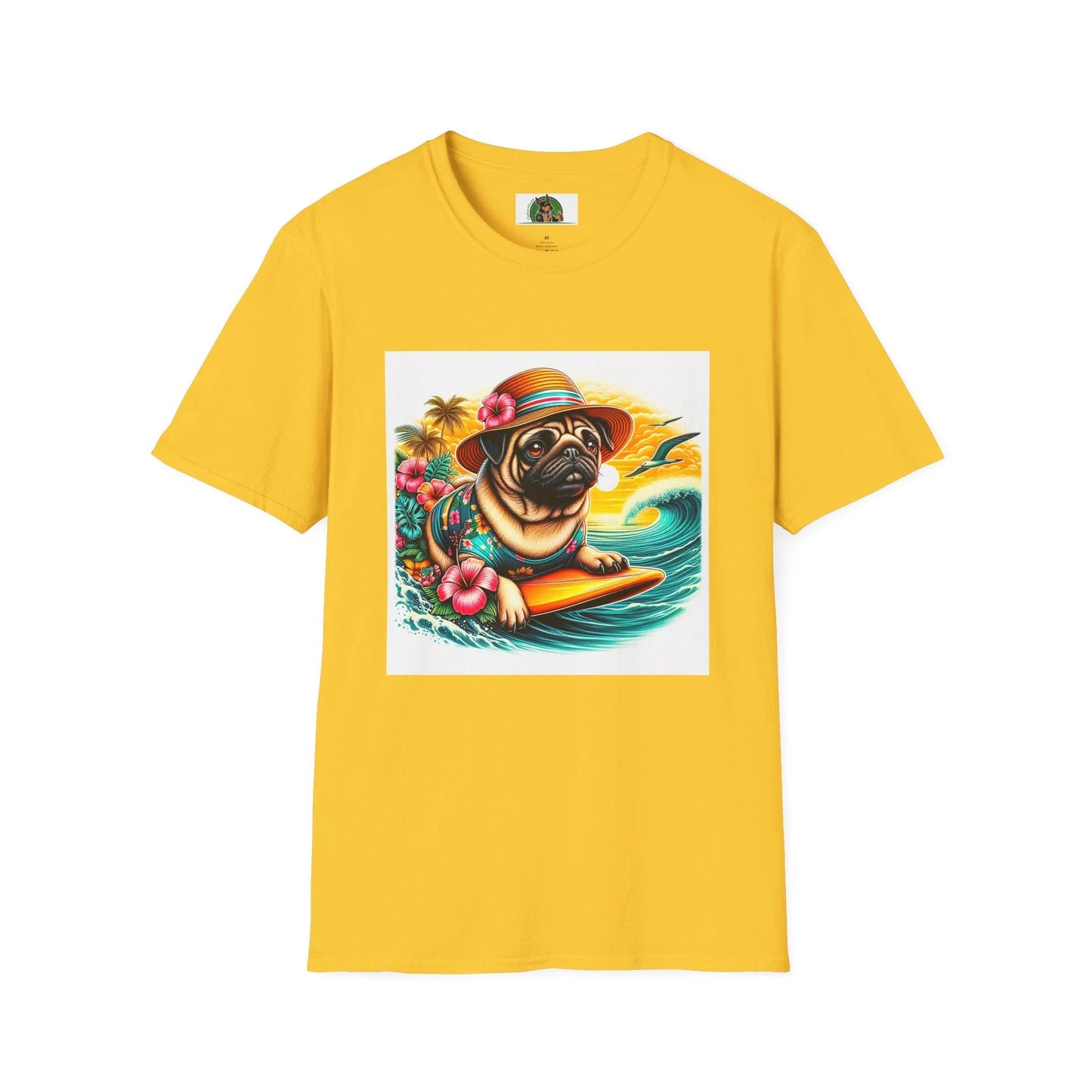 Surfer Pug T-Shirt T-Shirt Printify S Daisy