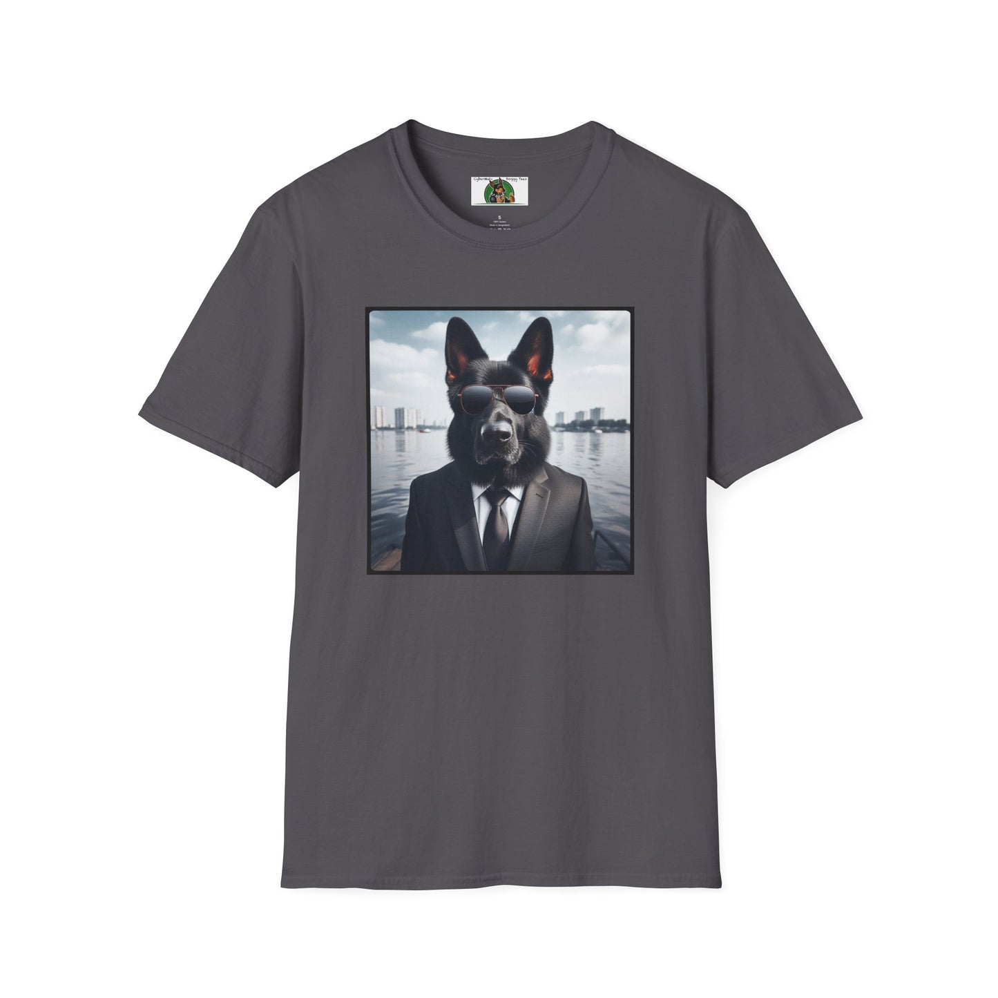 German Shepherd Agent Dog Single Image of Dog Unisex Softstyle T-Shirt T-Shirt Printify S Charcoal