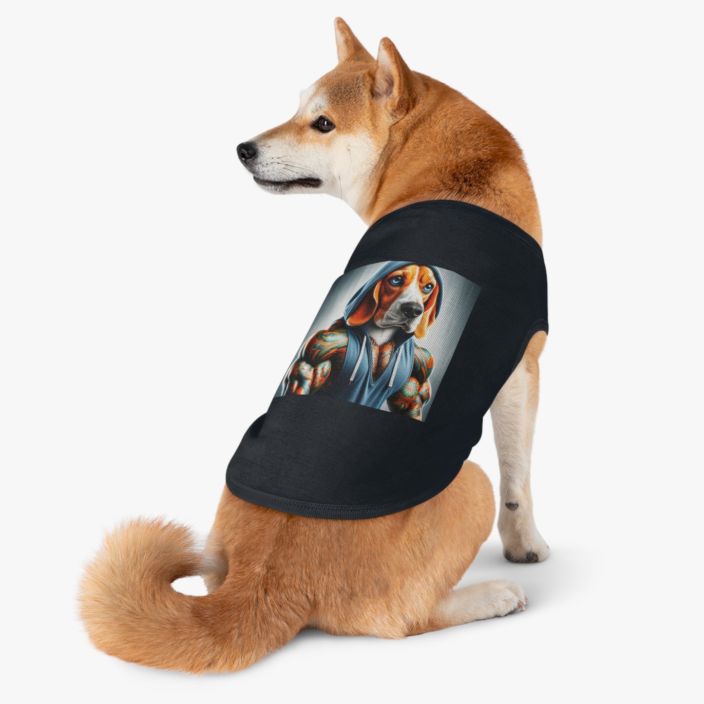 Pet Tank Top Beagle Muscle Dog In Hoodie Pets Printify   