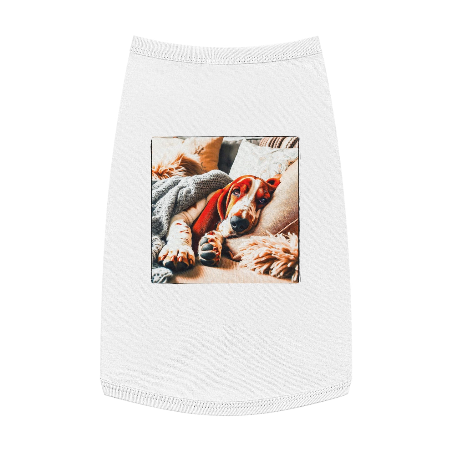 Pet Tank Top Basset Hound Pets Printify L White 