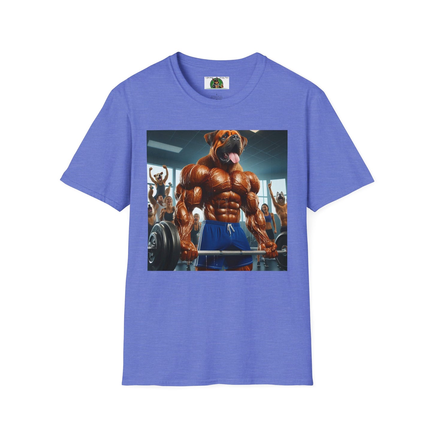 Wacky Muscle Dog T-Shirt Printify Heather Royal S 