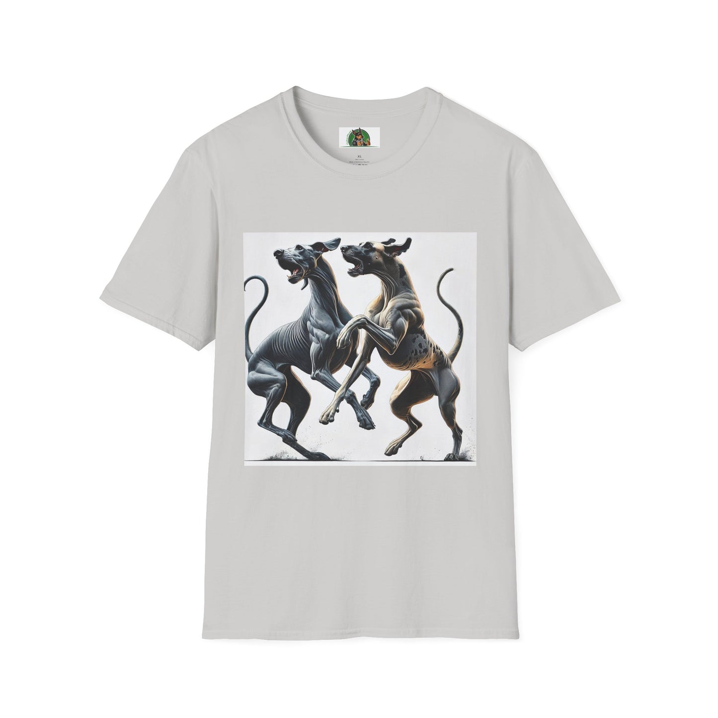 Dancing Great Danes T-Shirt T-Shirt Printify S Ice Grey