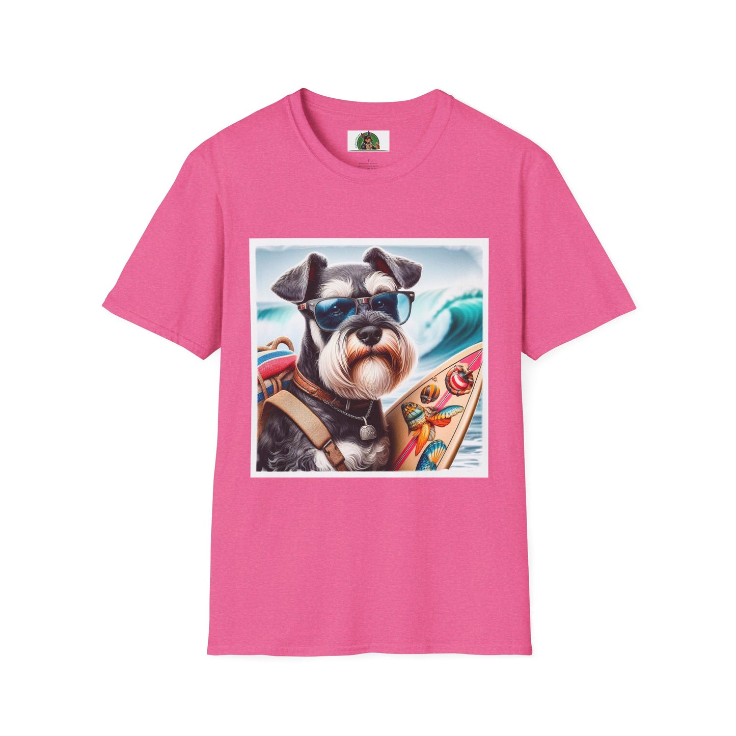 Schnauzer T-Shirt with Miniature Schnauzer Design T-Shirt Printify S Heather Heliconia