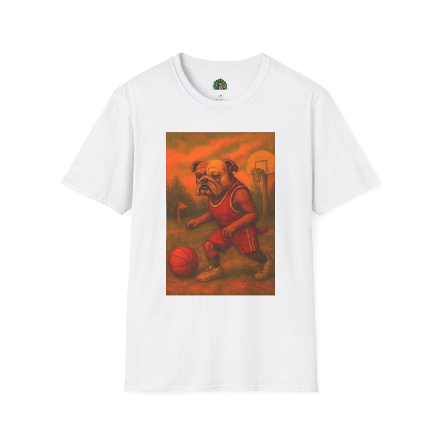 Bulldog Basketball T-Shirt - Unisex Sports Tee T-Shirt Printify White XS