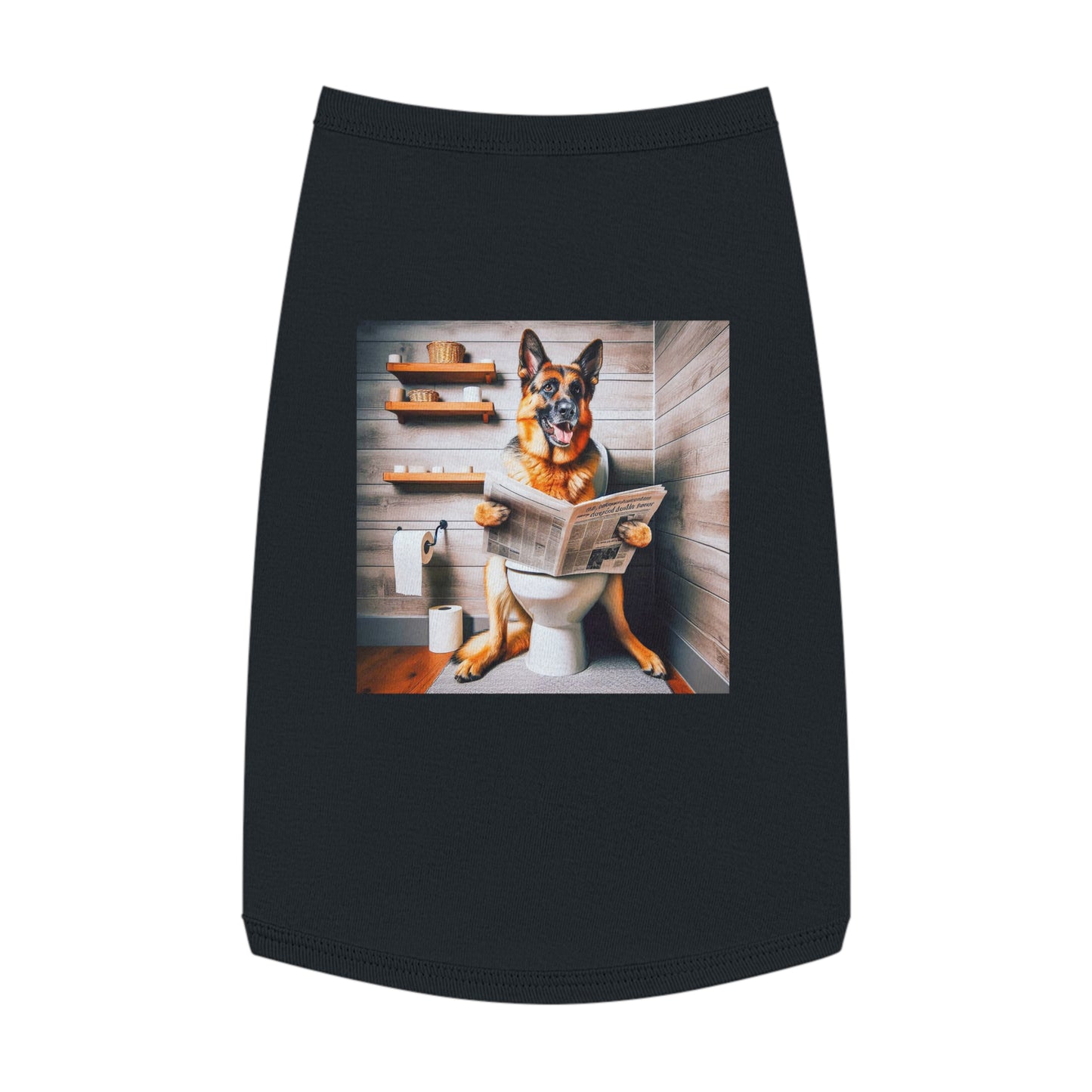 German Shepherd bathroom shirt Pets Printify L Black