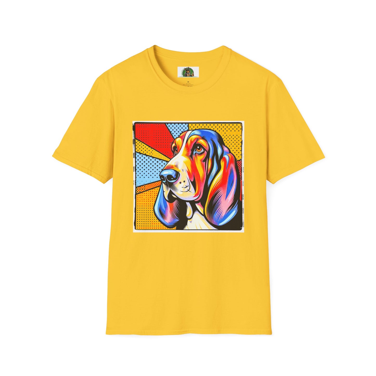 Basset Hound Profile Pop Art Pic T-Shirt Printify S Daisy 