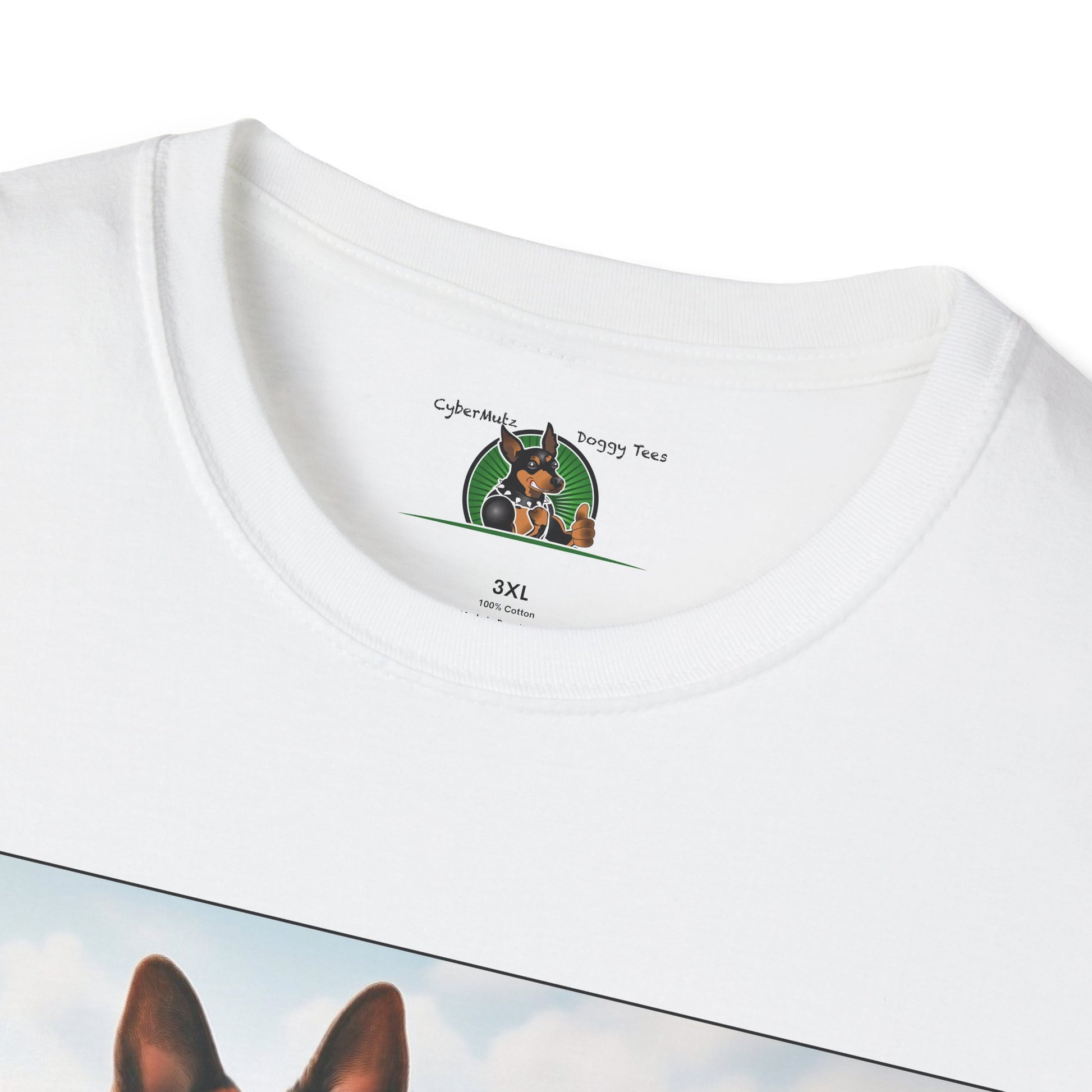 German Shepherd Dog "Beachin" Unisex Softstyle T-Shirt T-Shirt Printify