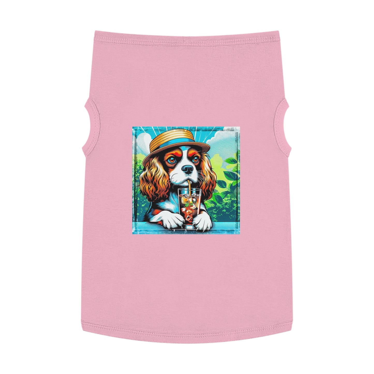 Pet Tank Top Cavalier King Charles Spaniel Tea Sipping T Shirt Pets Printify XL Pink