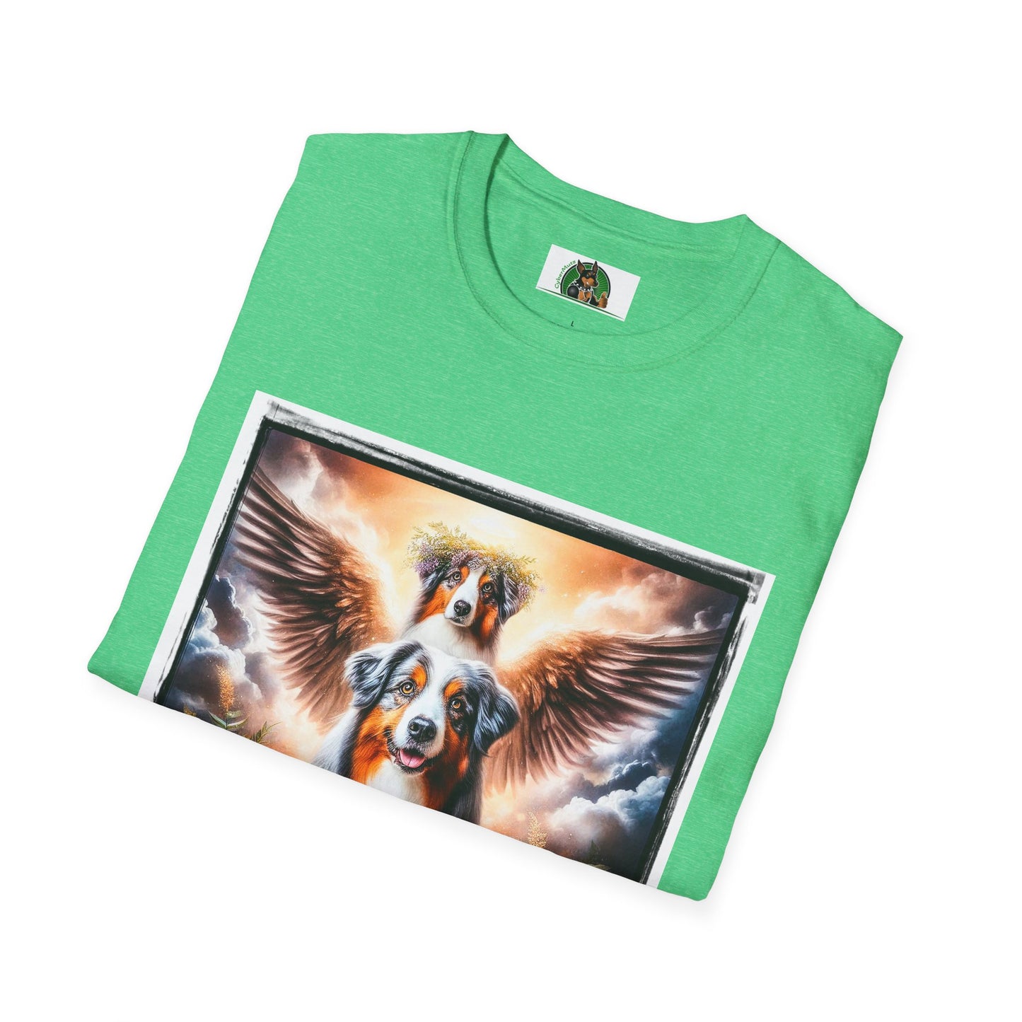 Australian Shepherd Angel Wings And Flowers