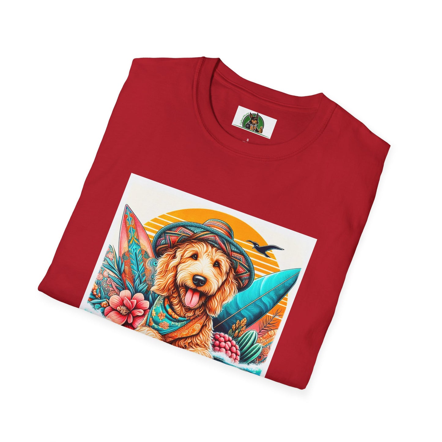 Golden Doodle blue waves shirt