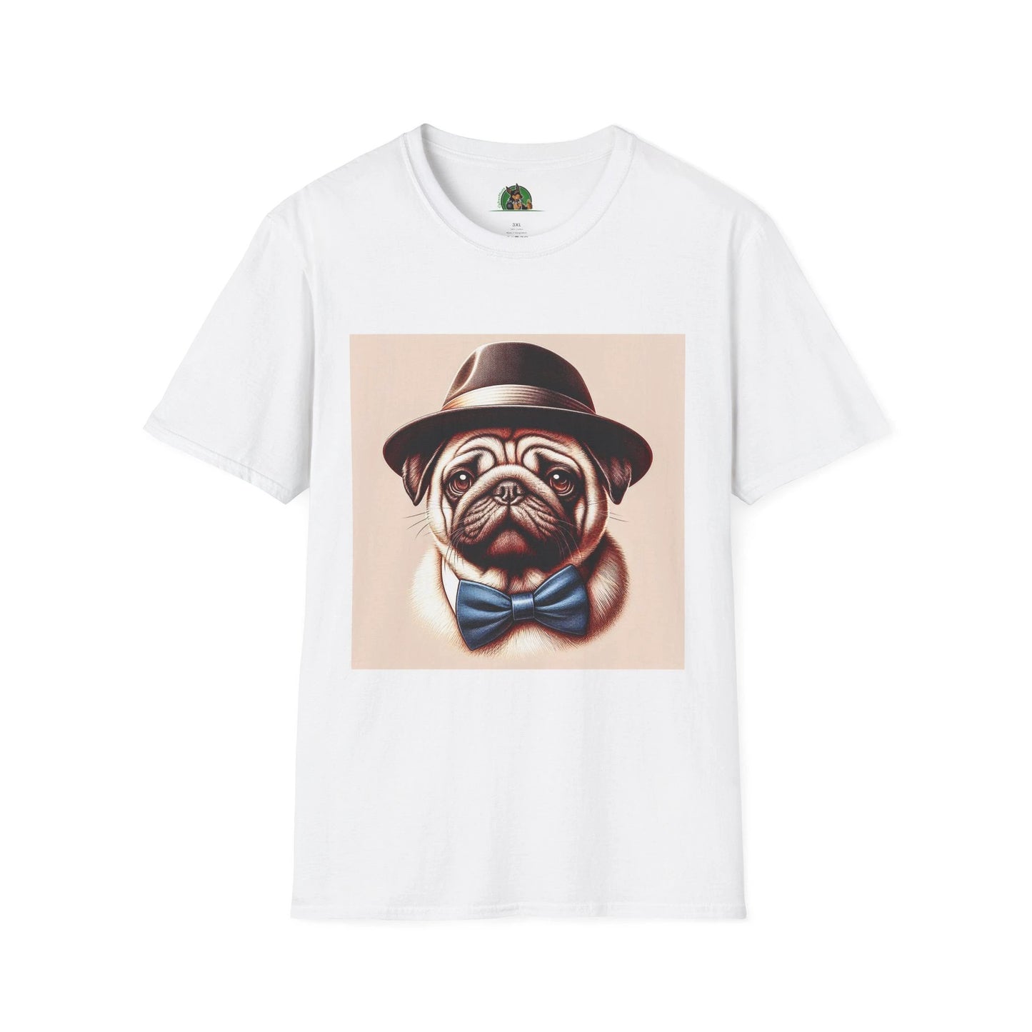 Pug Fedora T-Shirt T-Shirt Printify XS White