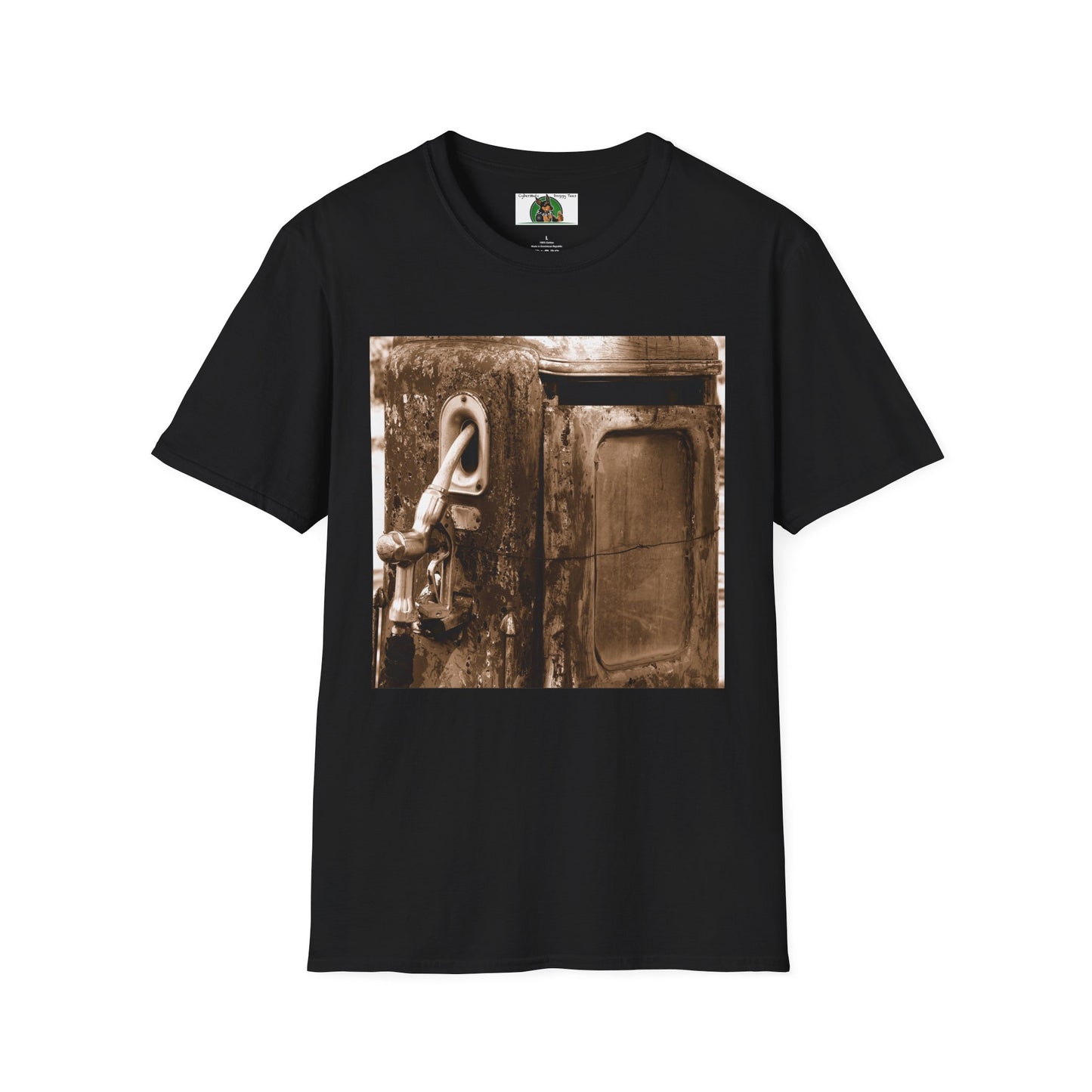 Mis·cel·la·ne·ous Old Gas Pump T-Shirt Printify S Black 