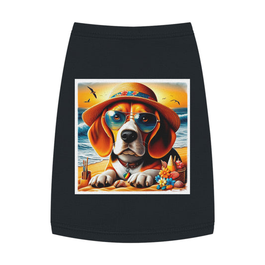 Pet Tank Top Beagle Beach Sunset Pets Printify   