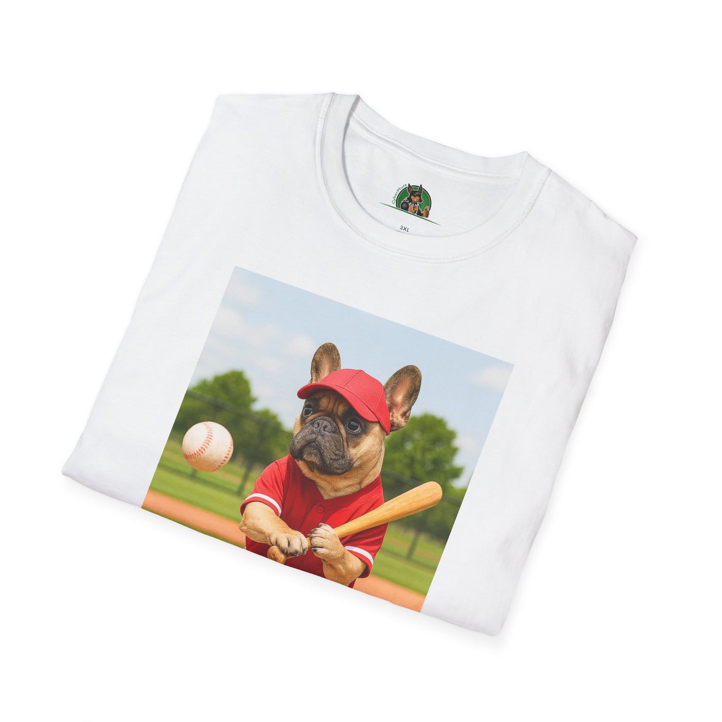 Sports Baseball French Bulldog T-Shirt T-Shirt Printify