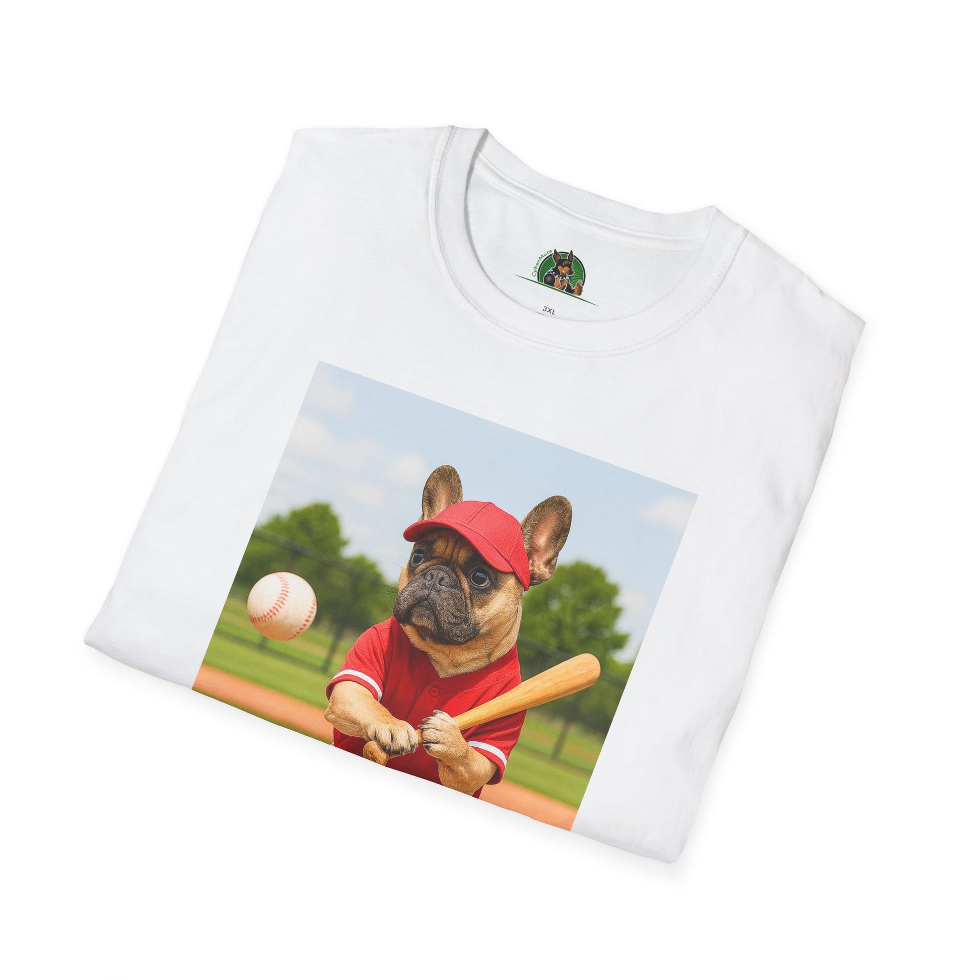 Sports Baseball French Bulldog T-Shirt T-Shirt Printify