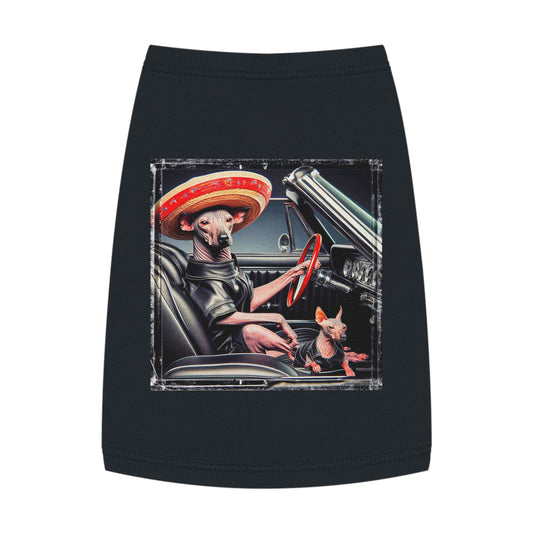 Mexican Hairless driving cutie shirt Pets Printify M Black