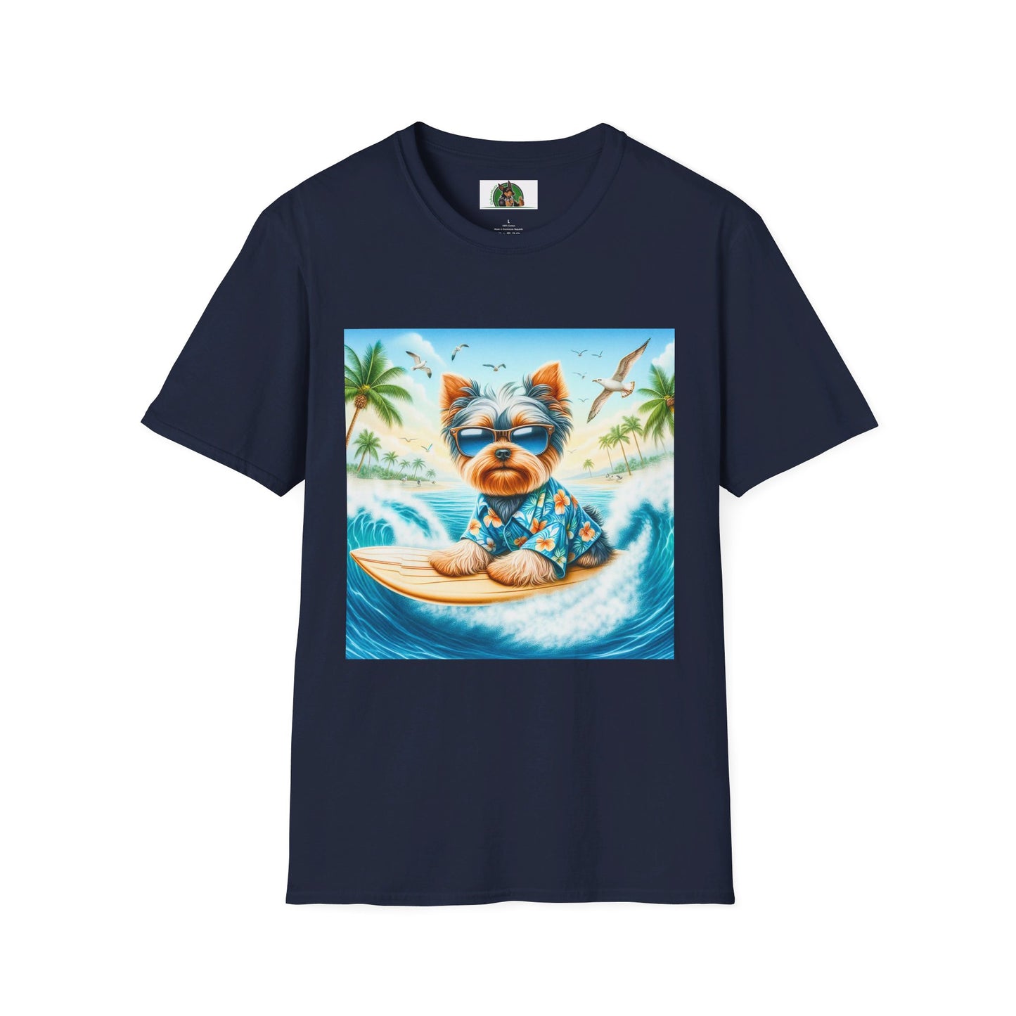 Yorkie T-Shirt Printify S Navy 