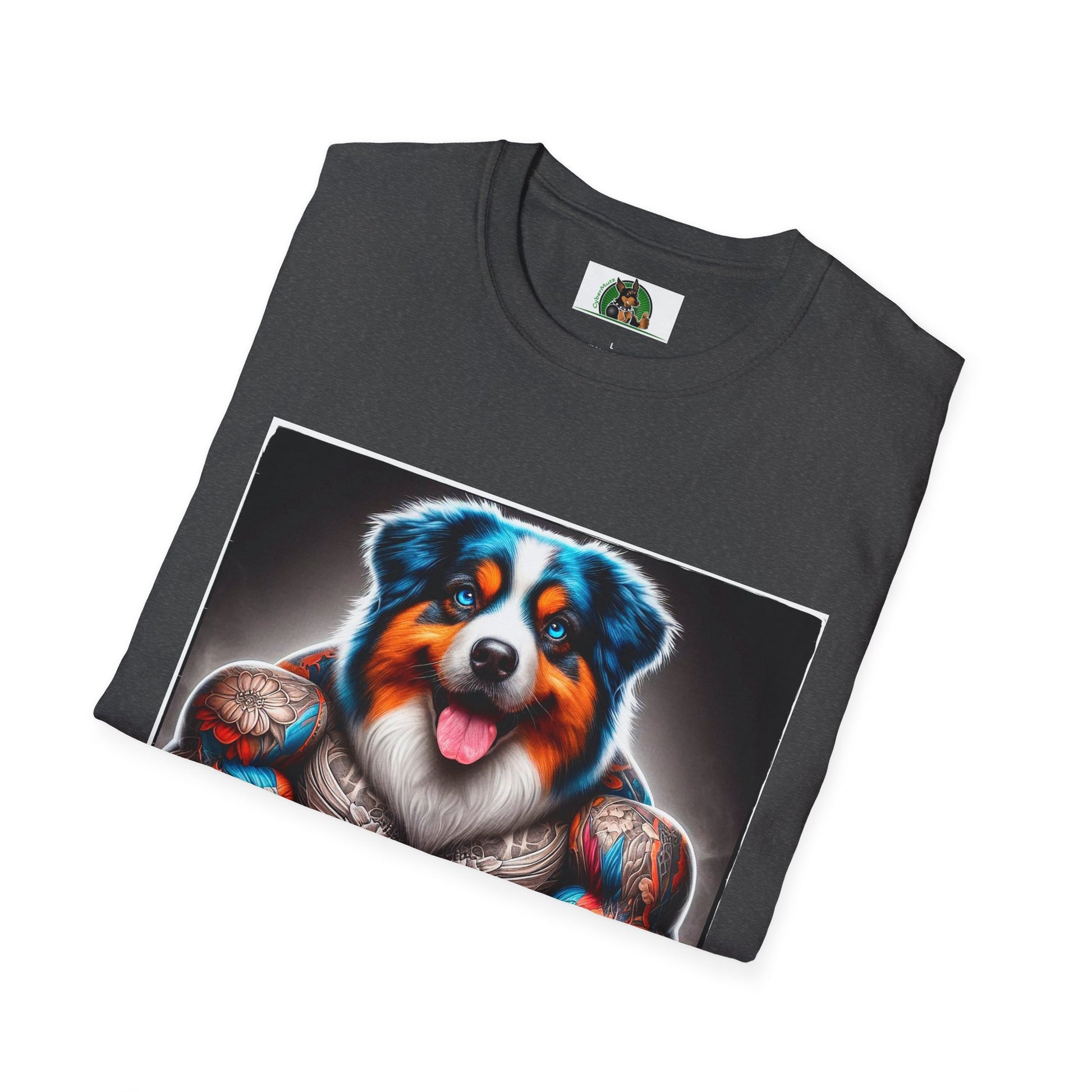 Australian Shepherd Bright Tattoo Buff Dog T-Shirt Printify