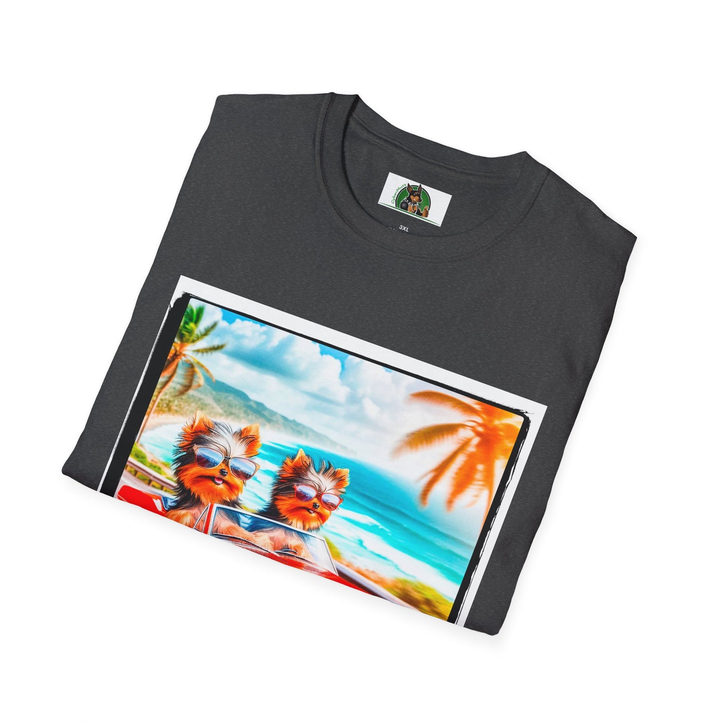 Yorkie beach cruising shirt T-Shirt Printify