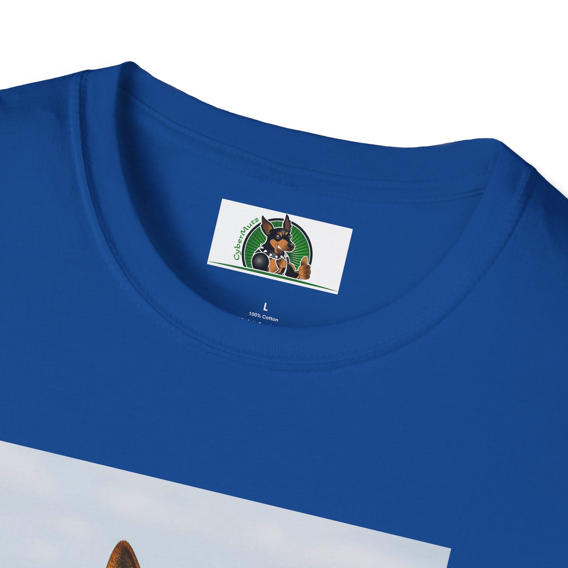 Sports German Shepherd Playing Football Unisex T-Shirt T-Shirt Printify