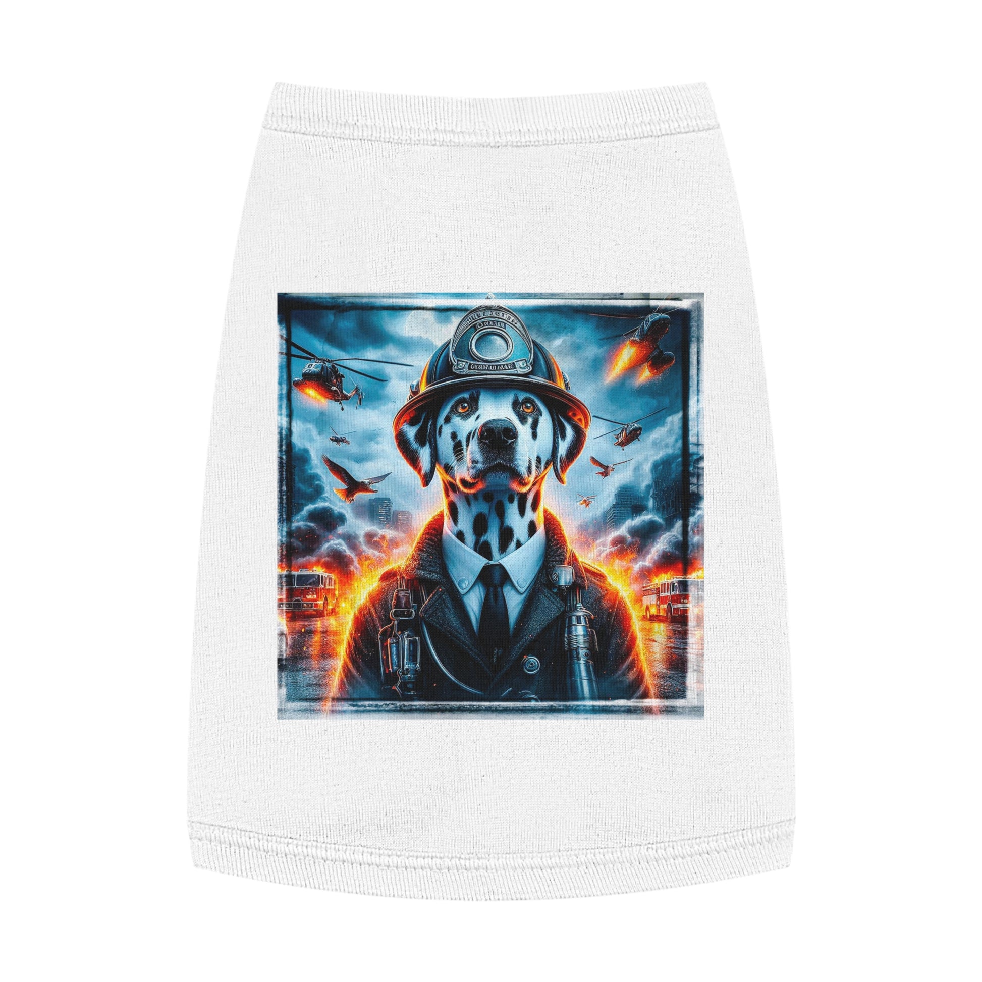 Pet Tank Top Dalmatian war hero t shirt Pets Printify