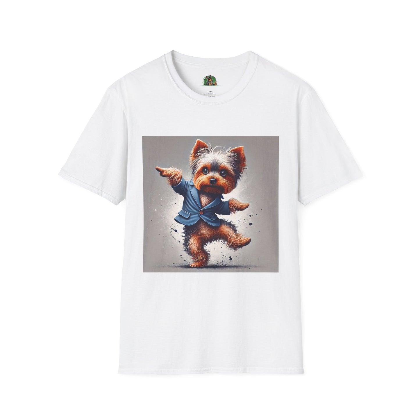 Yorkie Dancing T-Shirt T-Shirt Printify XS White