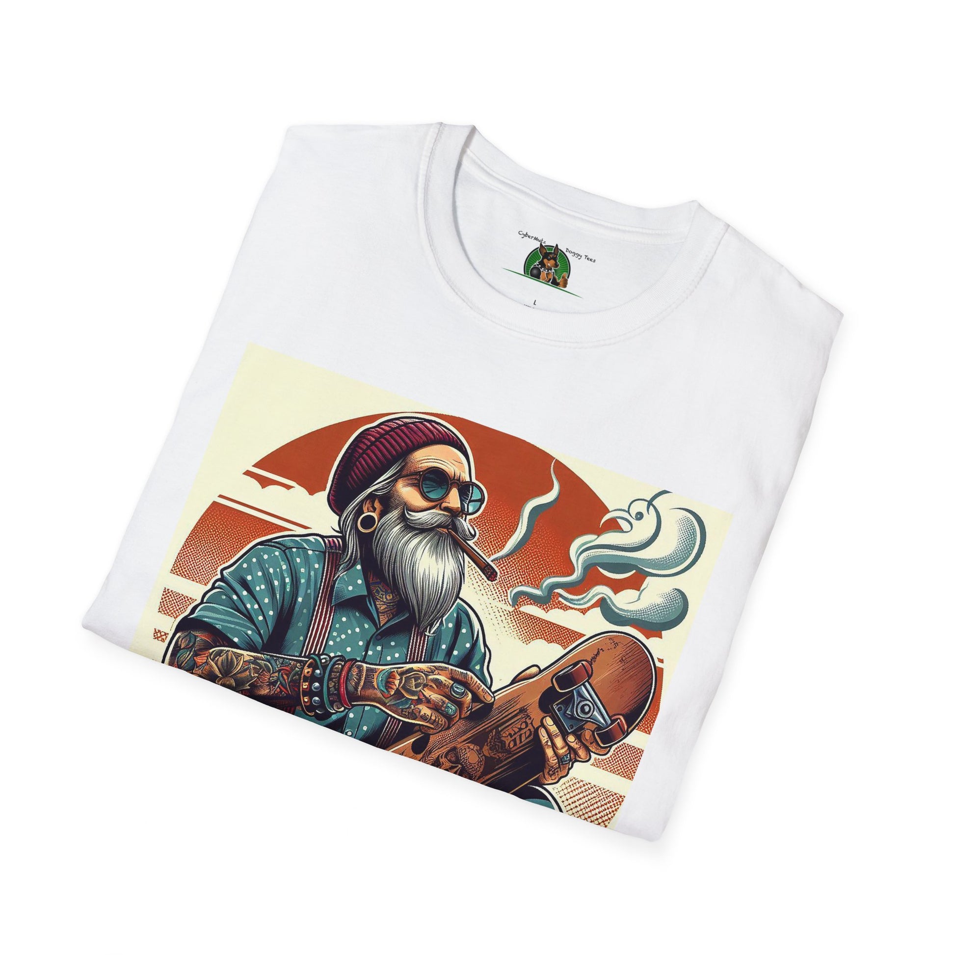 Wacky Skater Dude Smoking T-Shirt Printify   