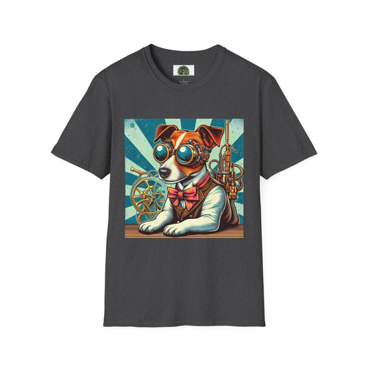 Jack Russell Steampunk Working T-Shirt Printify S Dark Heather