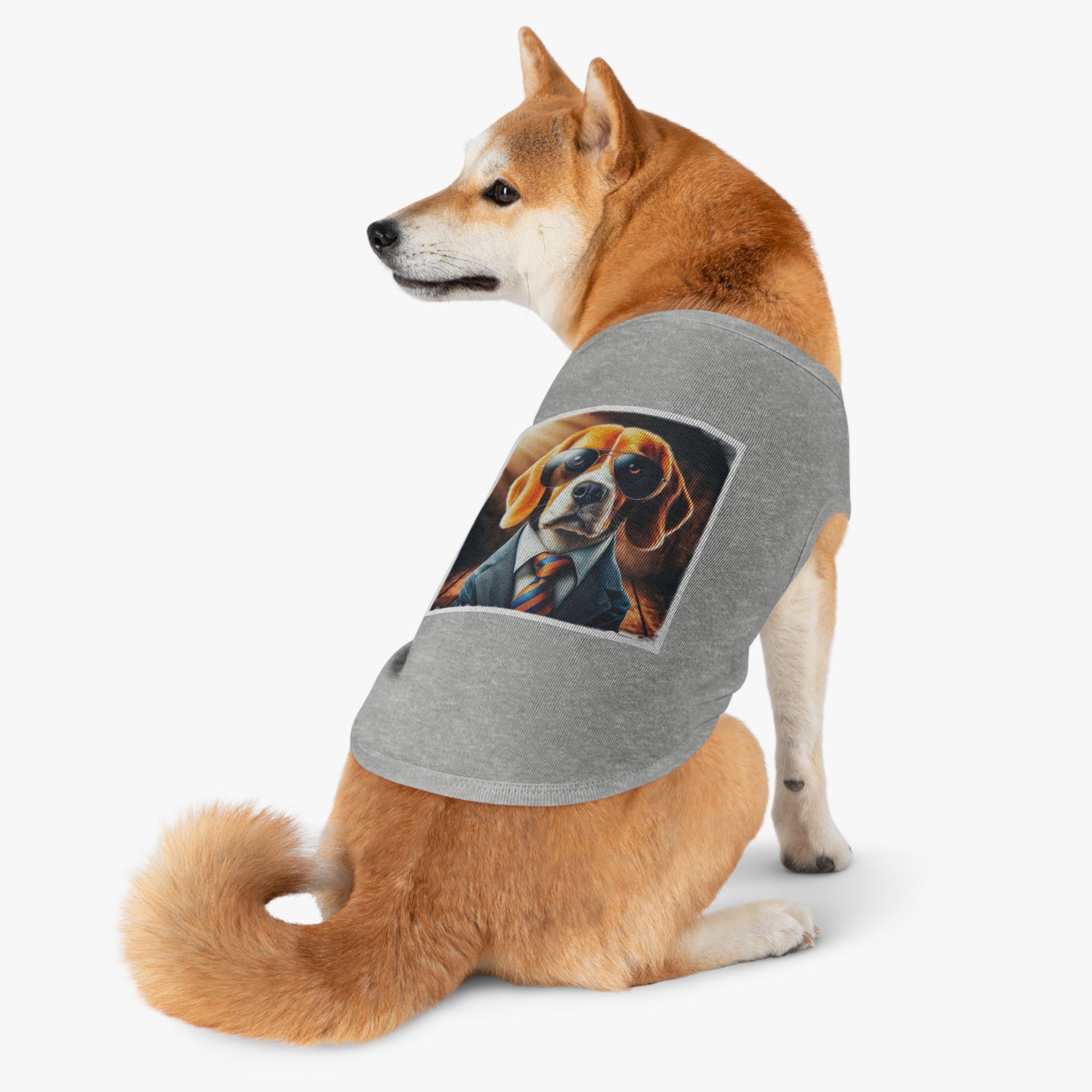 Pet Tank Top Beagle In Suit Pets Printify   