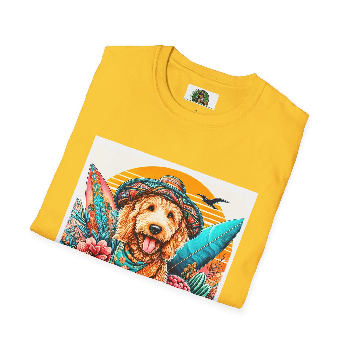 Golden Doodle blue waves shirt