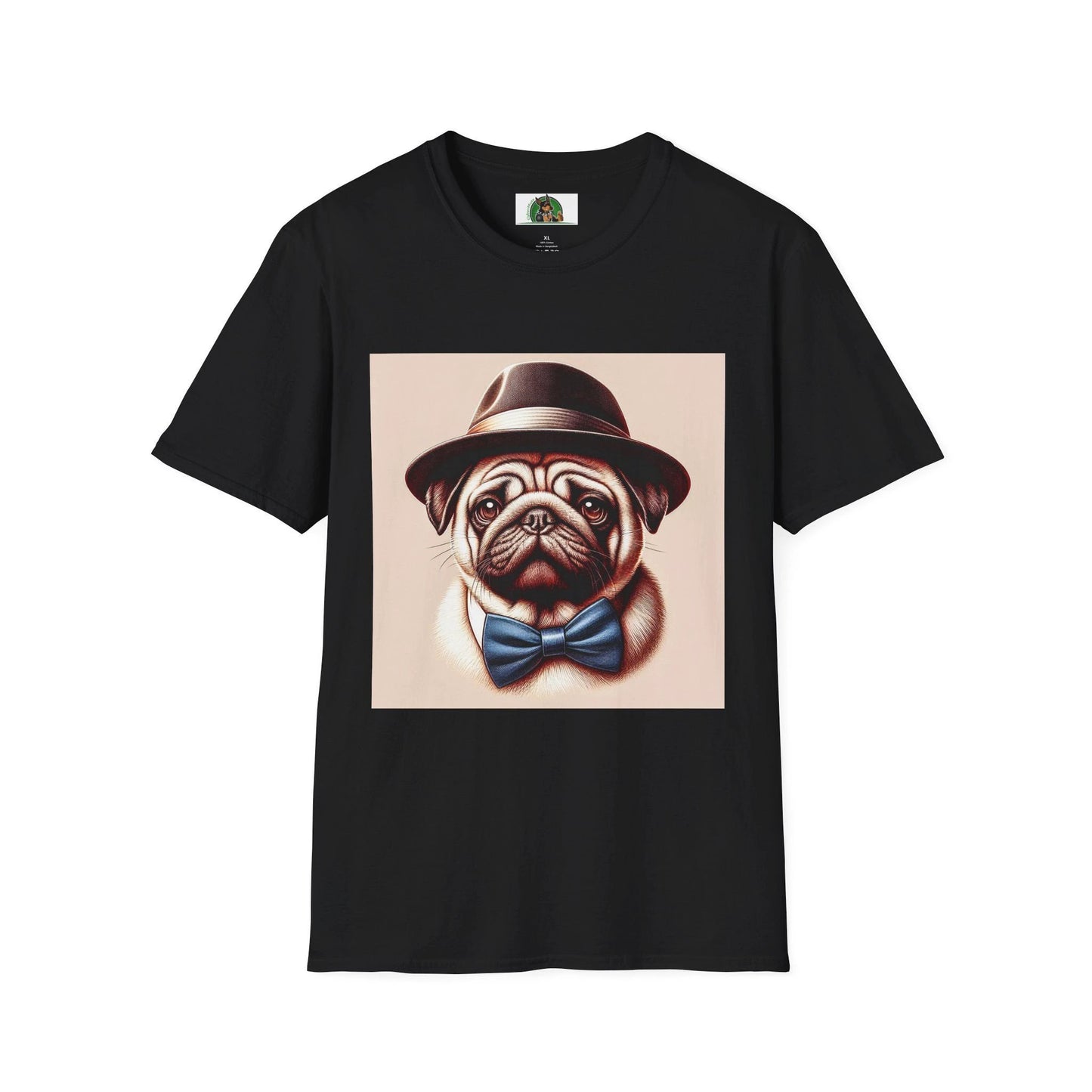Pug Fedora T-Shirt T-Shirt Printify XS Black