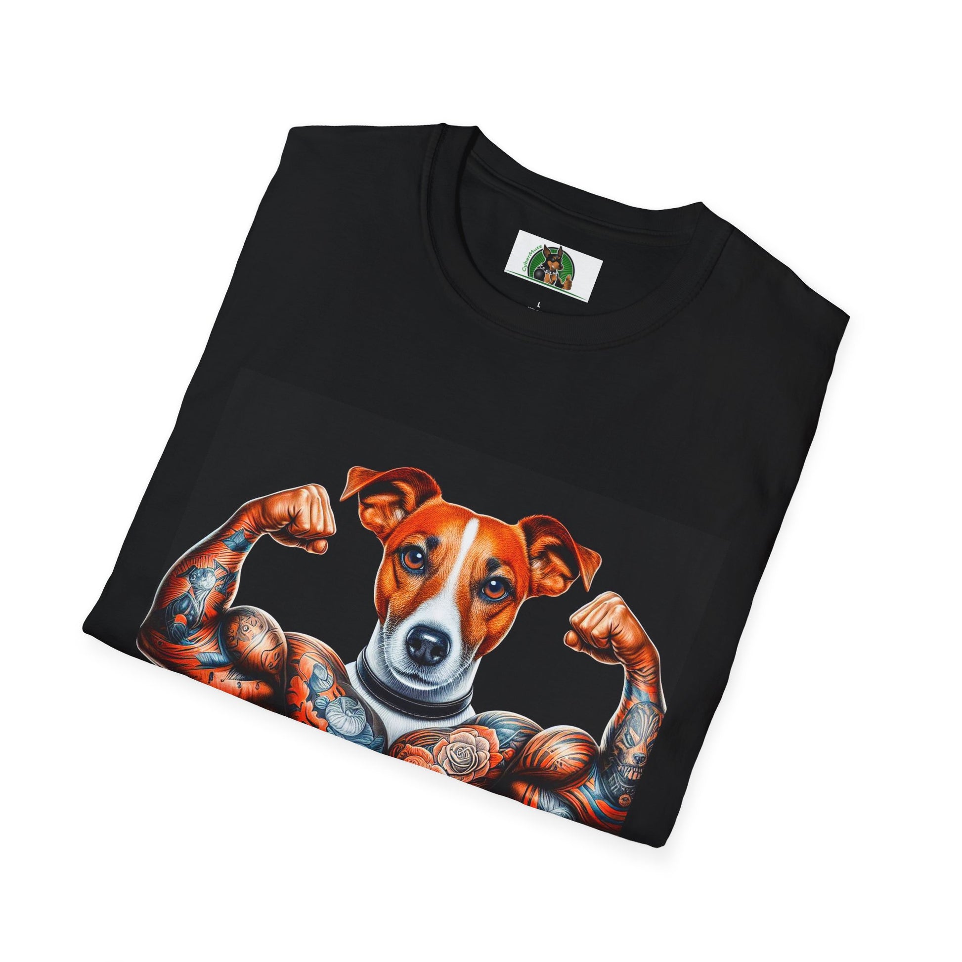 Jack Russell Tattooed Buff Dog T-Shirt Printify   