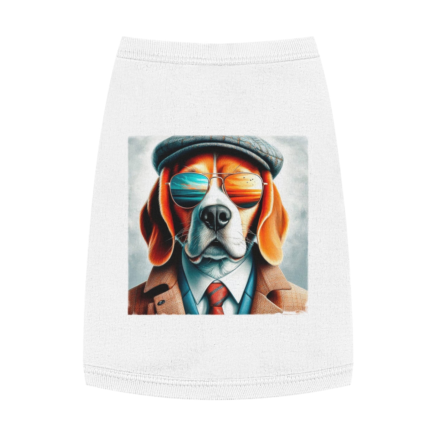 Pet Tank Top Beagle Dog Wearing Jacket And Hat Pets Printify   