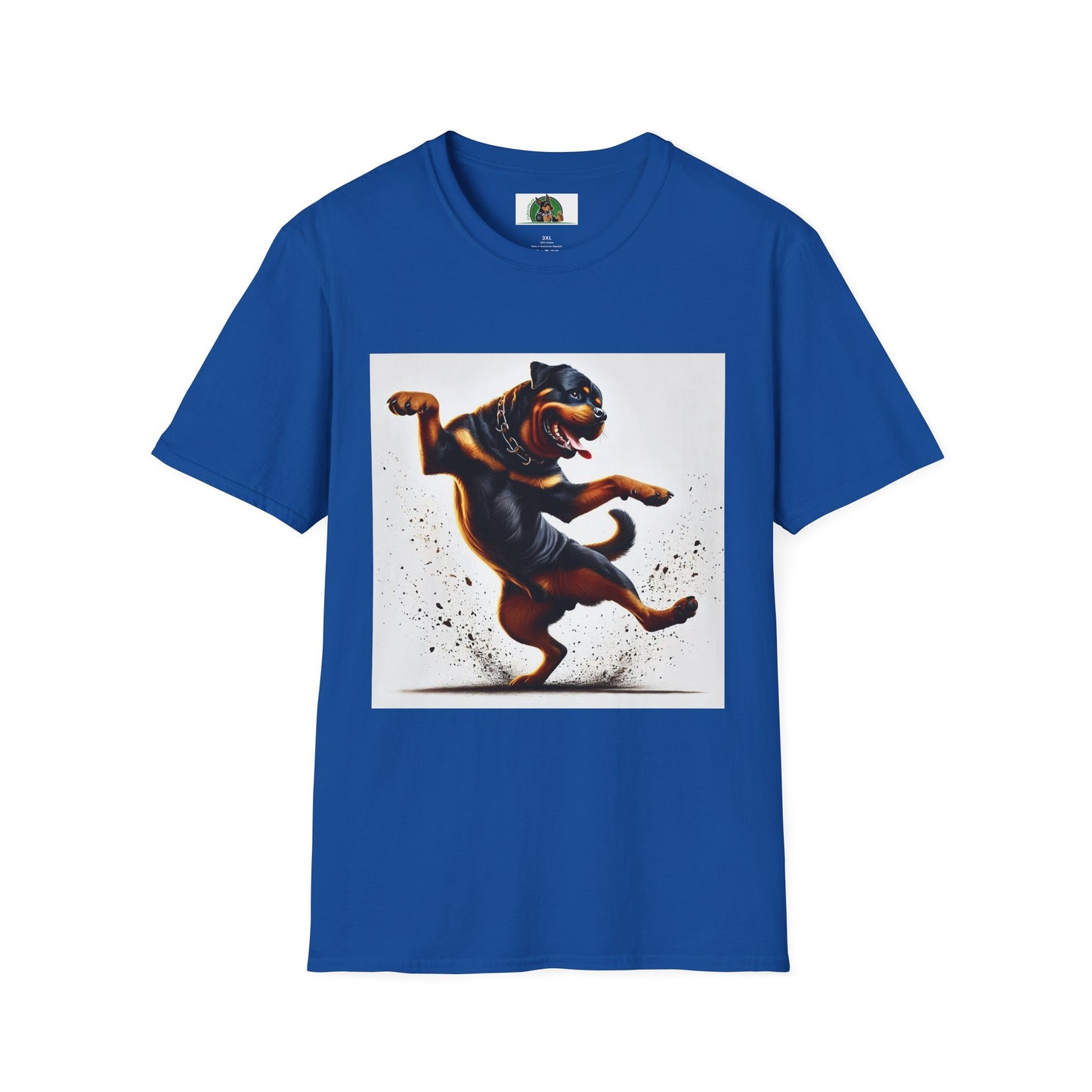 Dancing Rottweiler T-Shirt for Dog Lovers T-Shirt Printify XS Royal