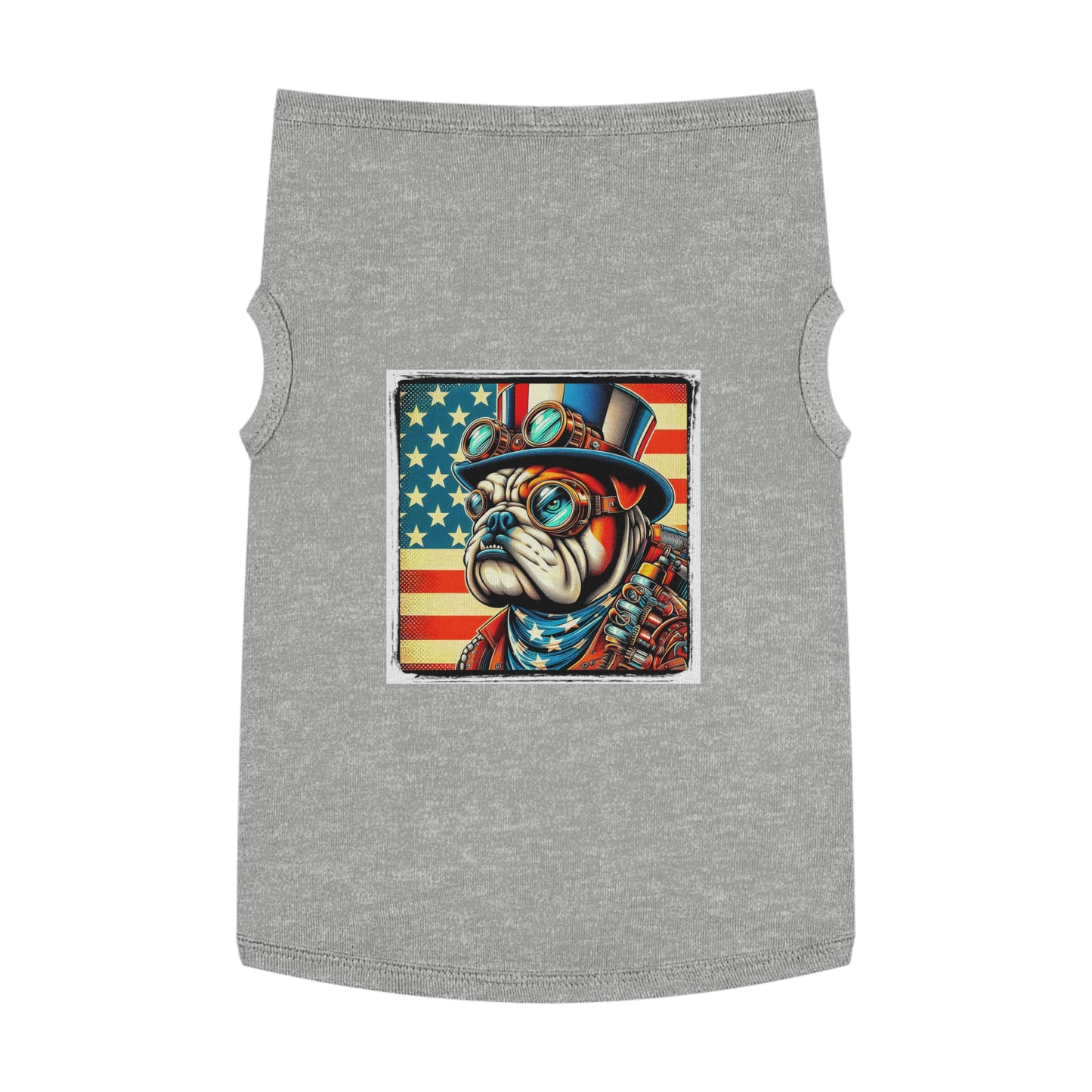 Pet Tank Top Bulldog American steampunk Pets Printify XL Heather