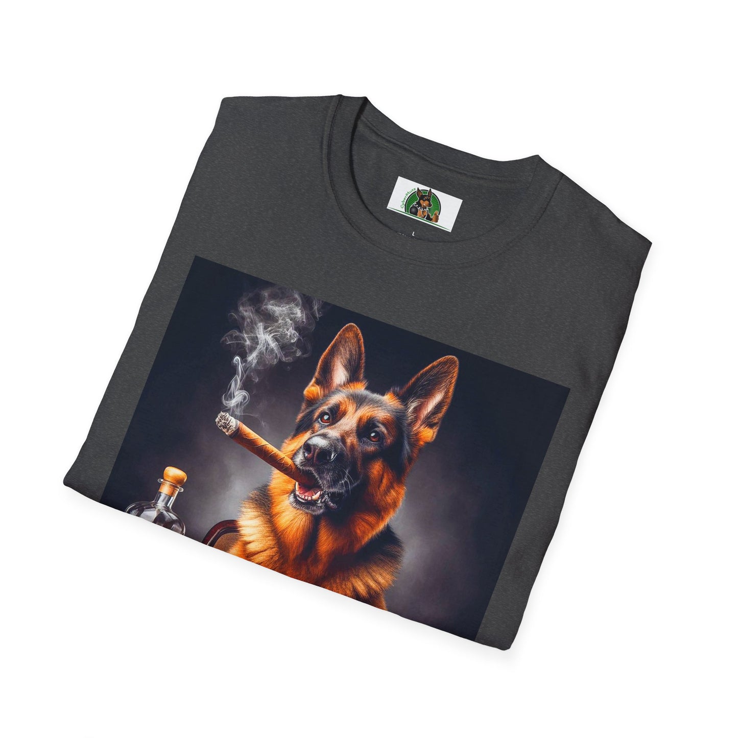 German Shepherd smoking shirt T-Shirt Printify