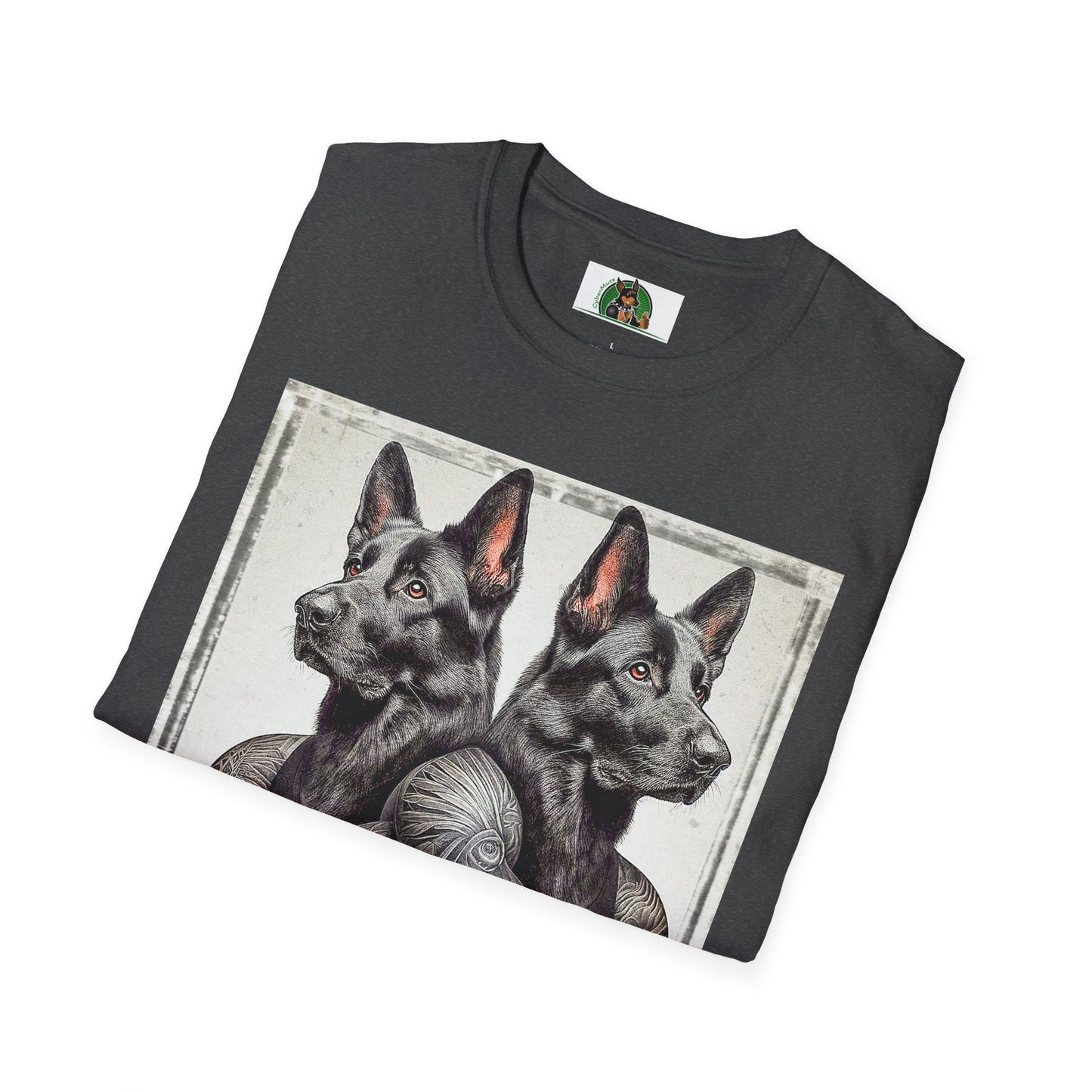 German Shepherd two trainers shirt T-Shirt Printify