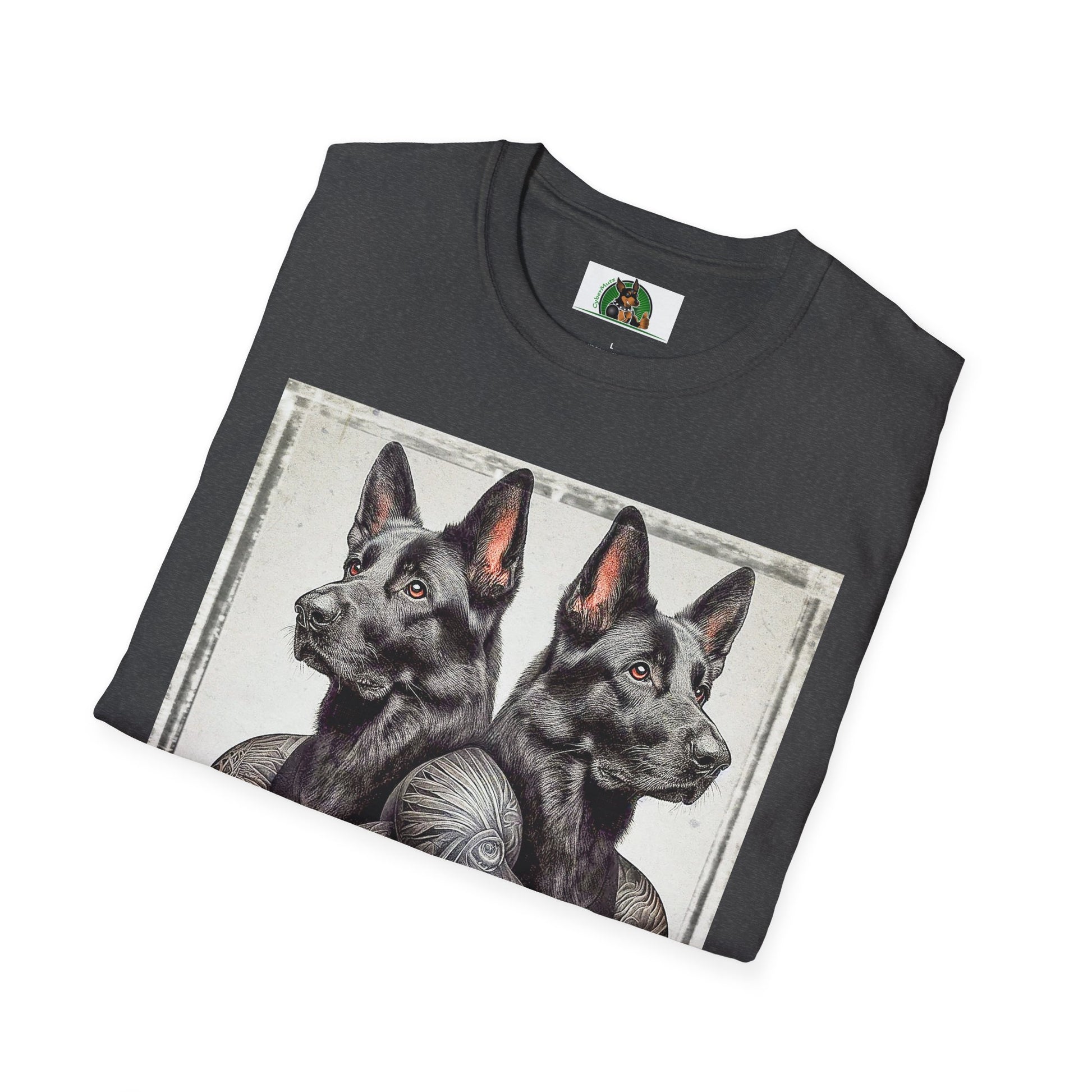 German Shepherd two trainers shirt T-Shirt Printify