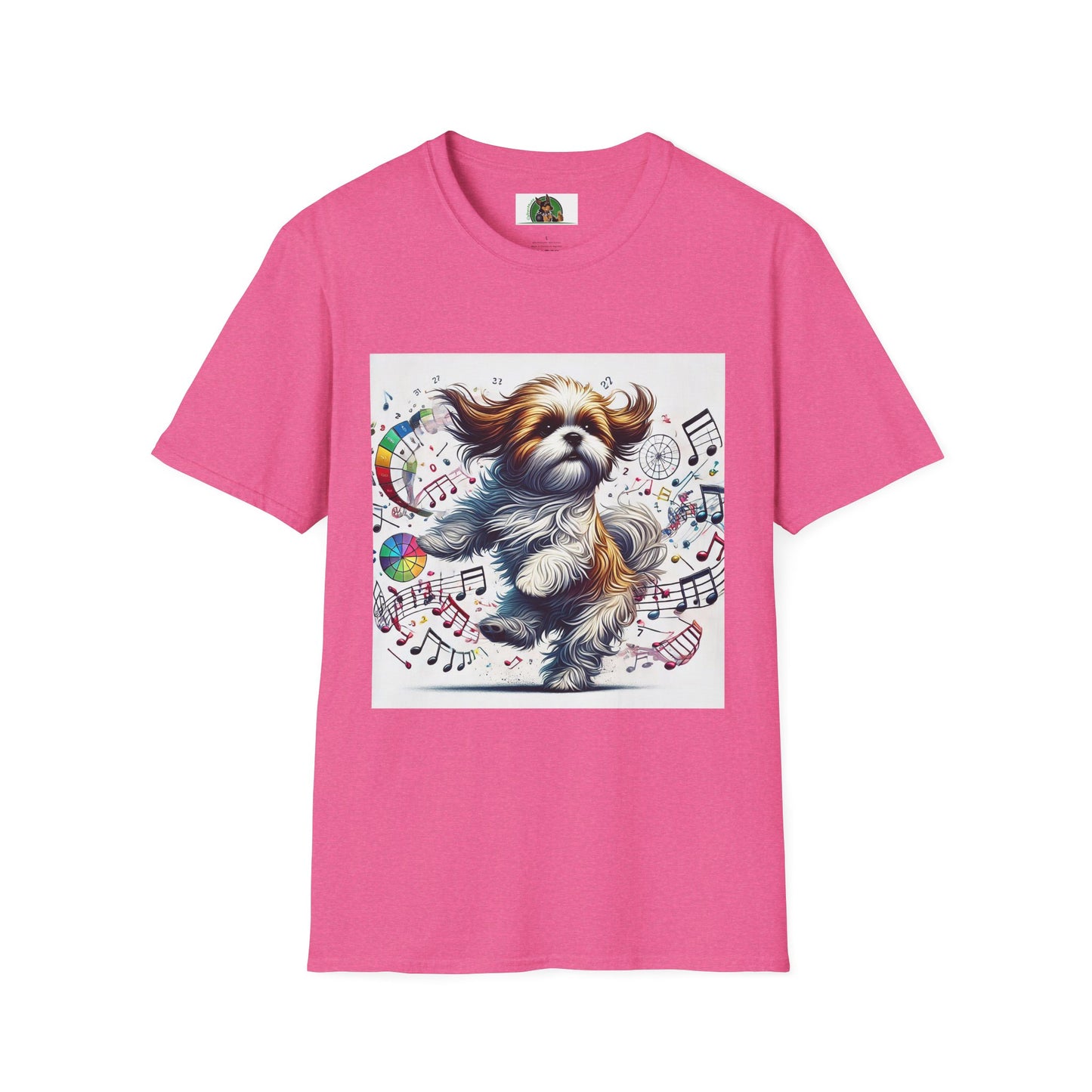 Dancing Shih Tzu T-Shirt T-Shirt Printify S Heather Heliconia